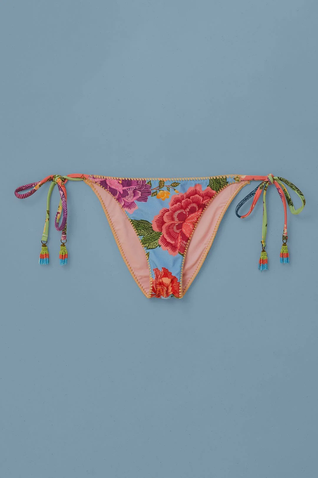 Flower Scarves Side Tie Bikini Bottom - Image 5