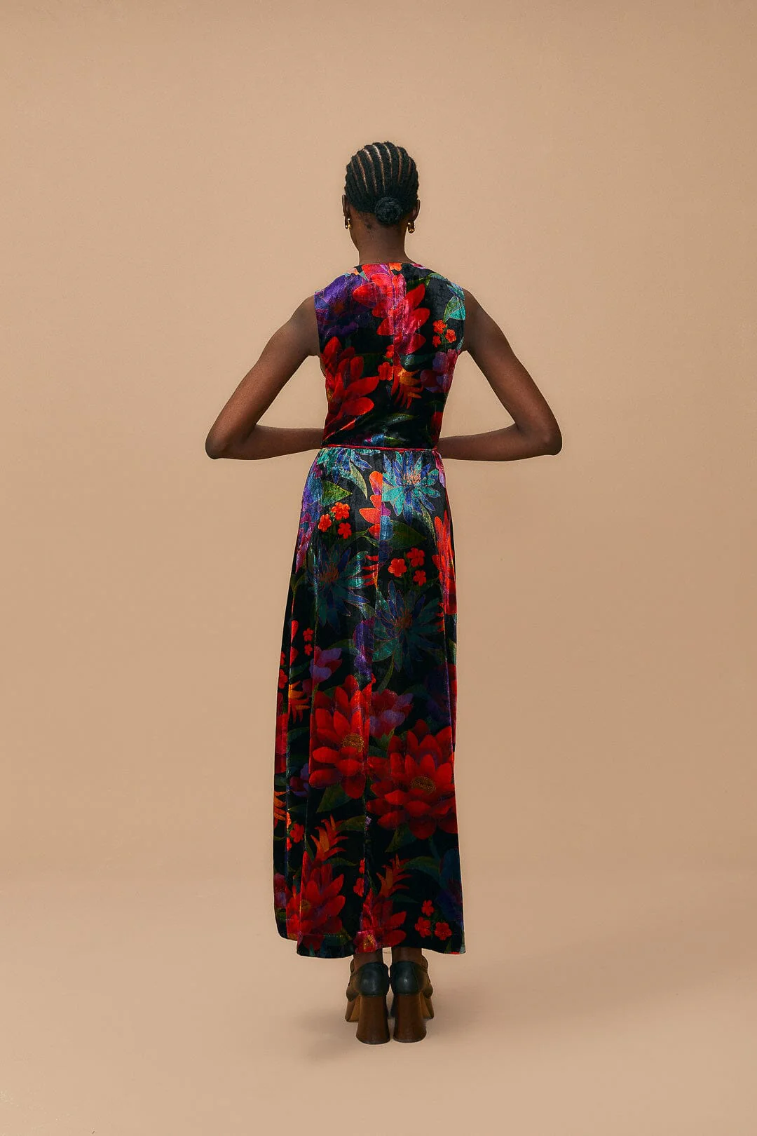 Black Flower Season Maxi Wrap Dress - Image 4