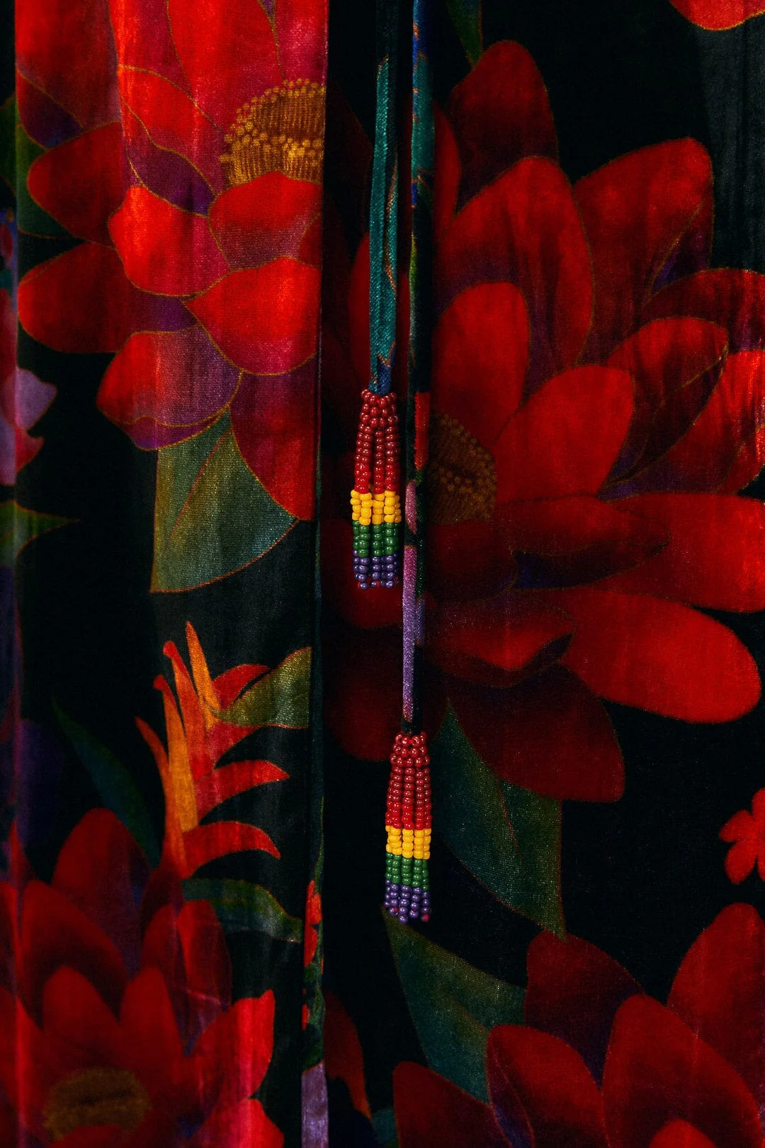 Black Flower Season Maxi Wrap Dress - Image 5