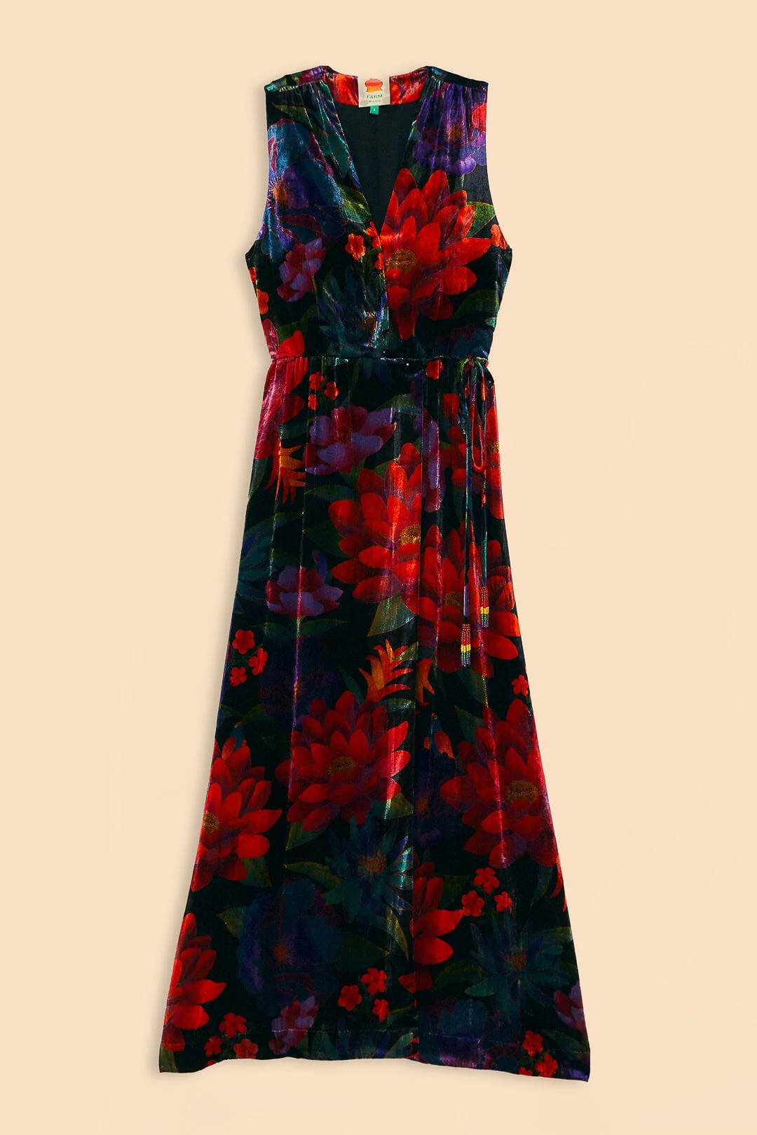 Black Flower Season Maxi Wrap Dress - Image 6