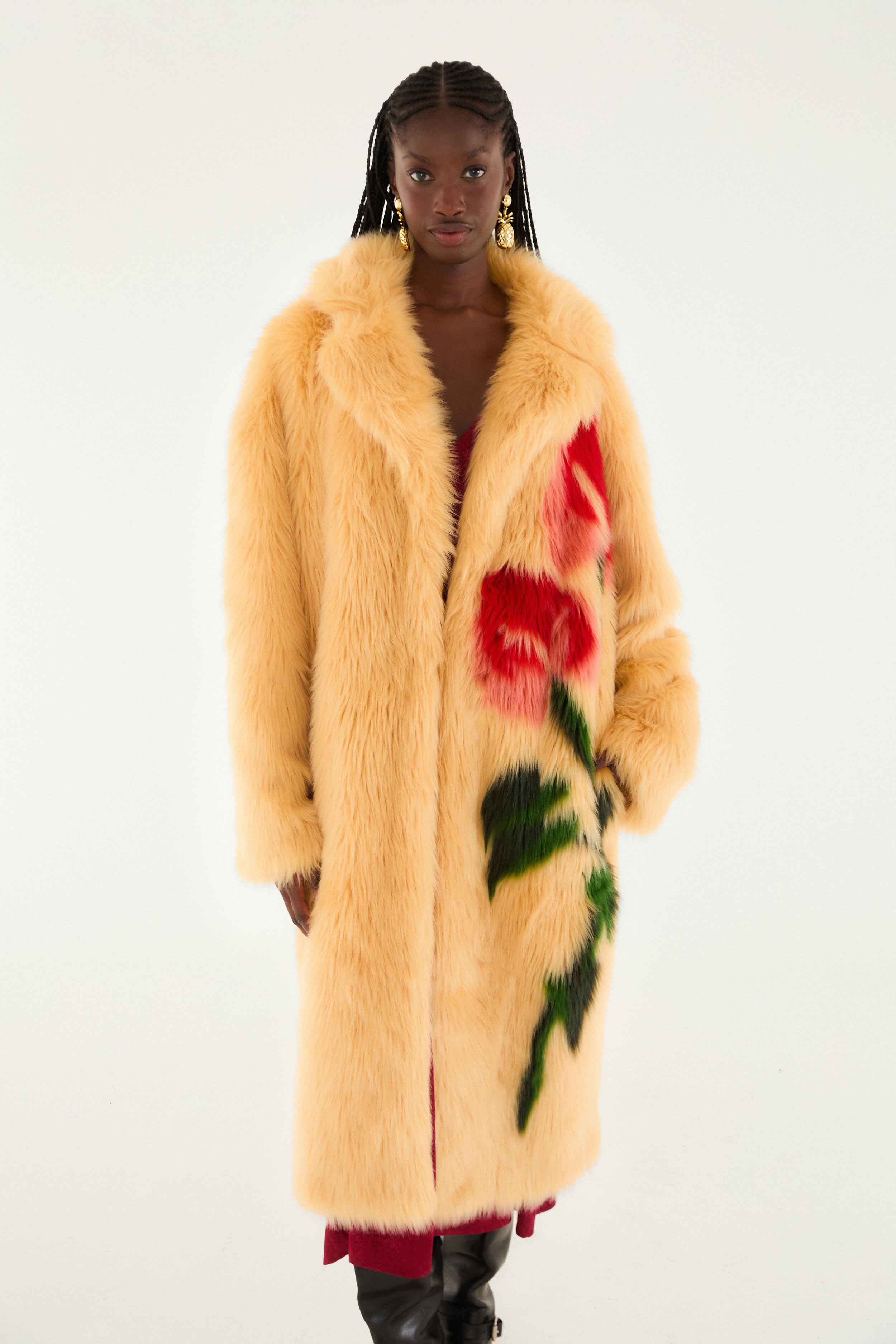 FLOWERS FUR CREAM COAT - Image 2