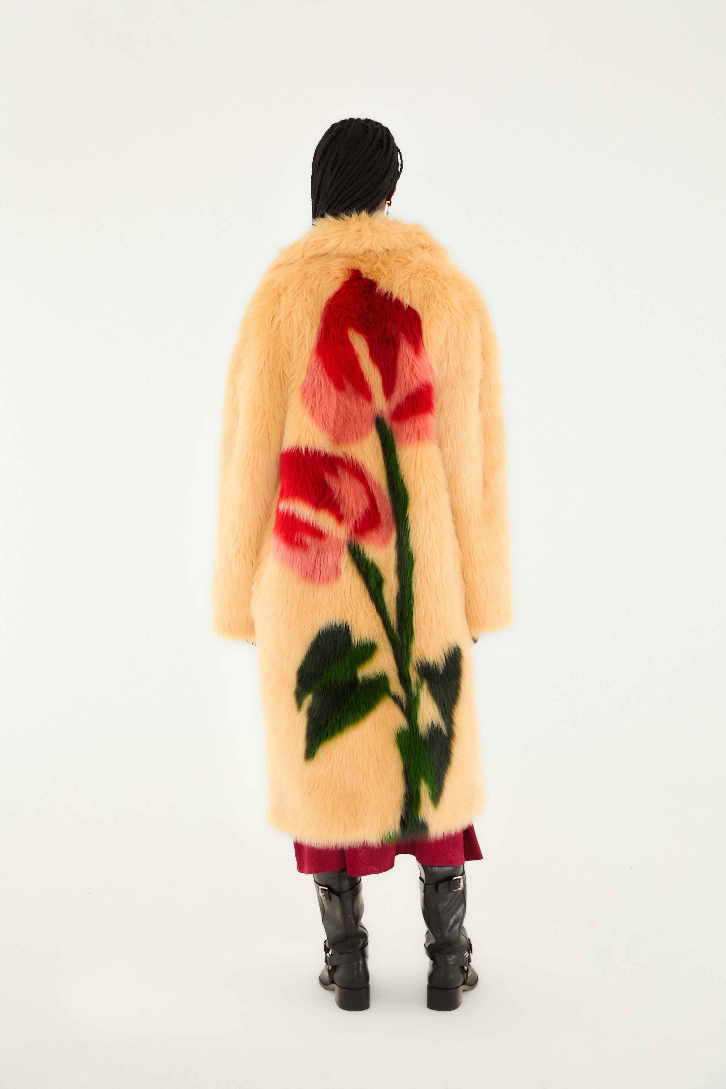 FLOWERS FUR CREAM COAT - Image 4
