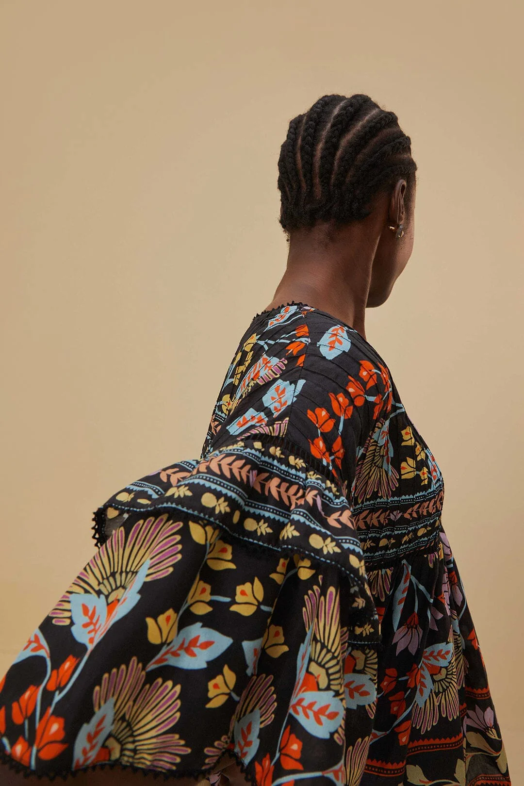 Flowery Black Blouse - Image 2