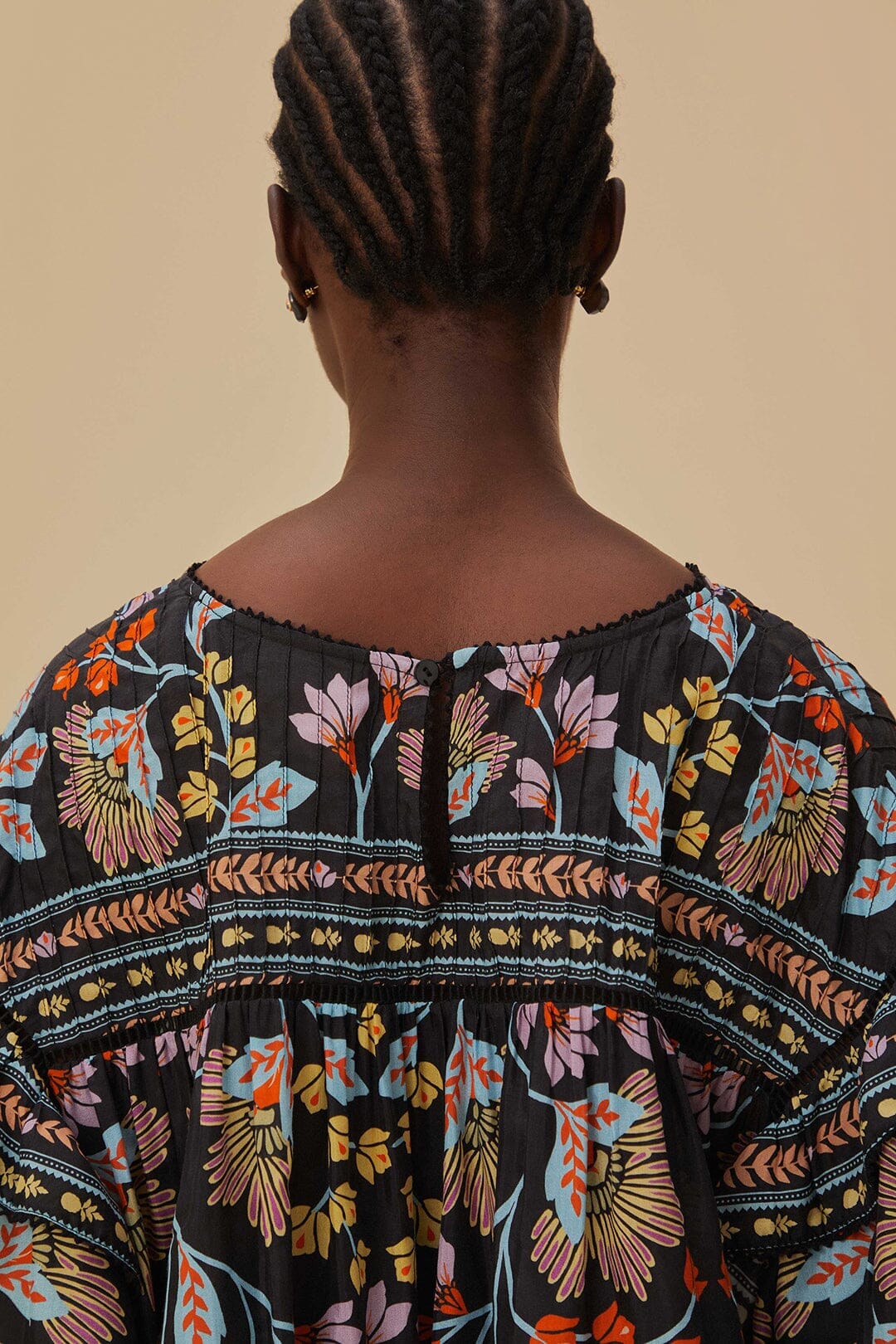 Flowery Black Blouse - Image 6