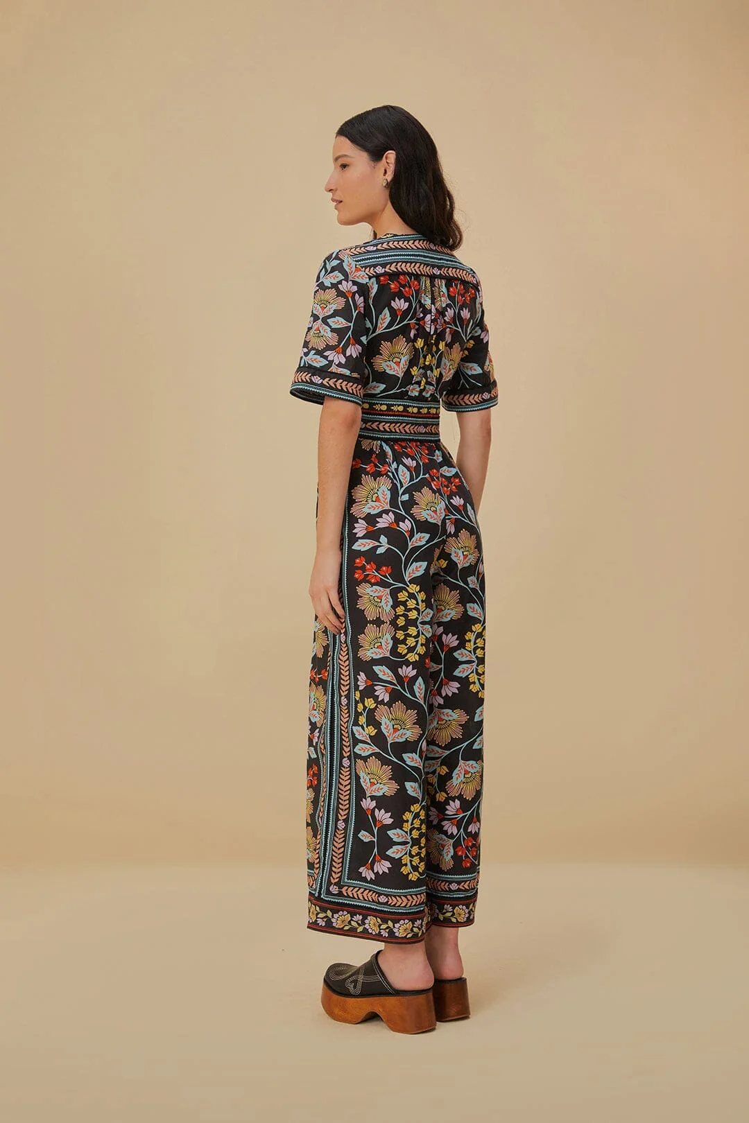 Flowery Black Jumpsuit - Image 4