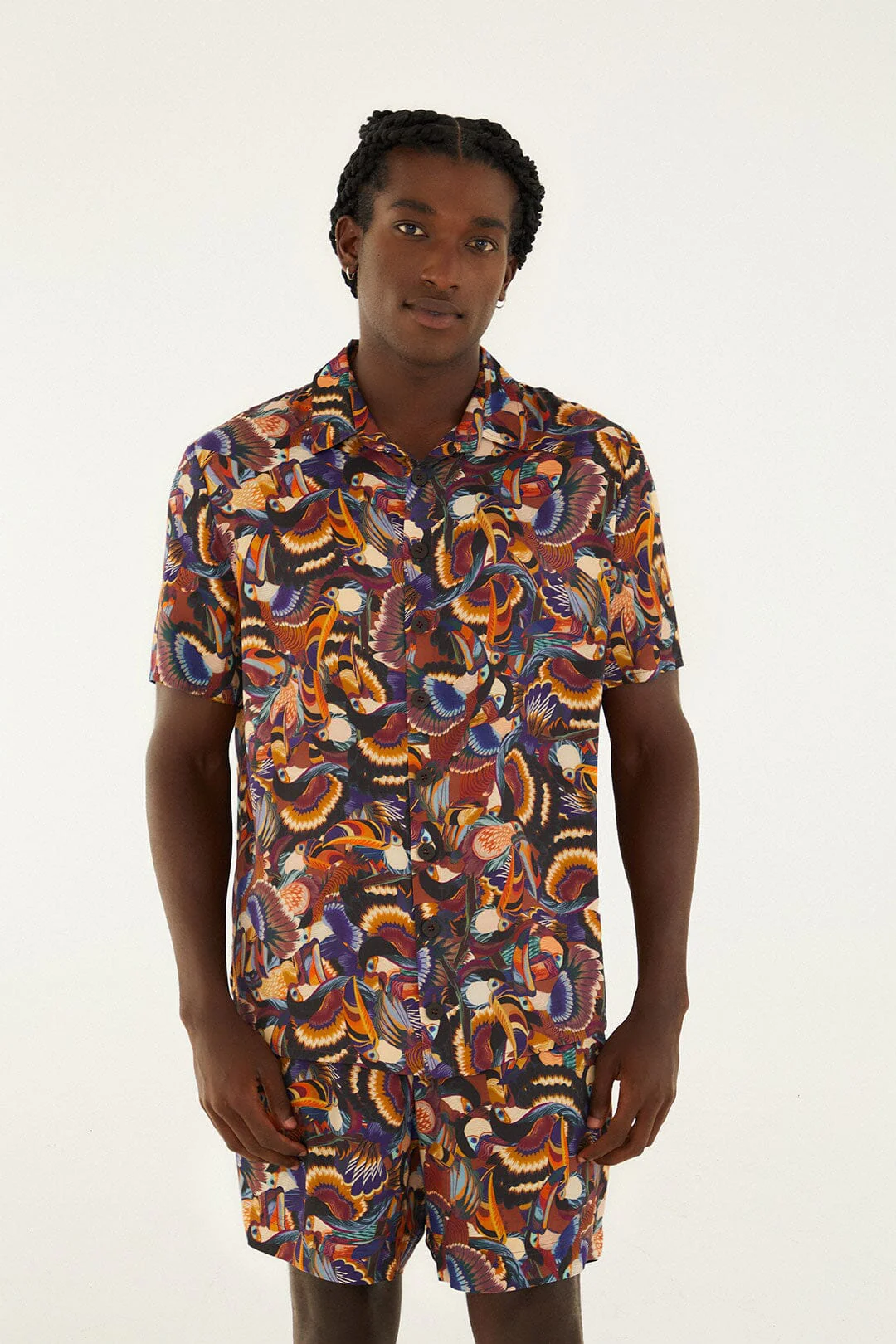 Multicolor Flying Toucans Lenzing™ Ecovero™ Shorts - Image 2