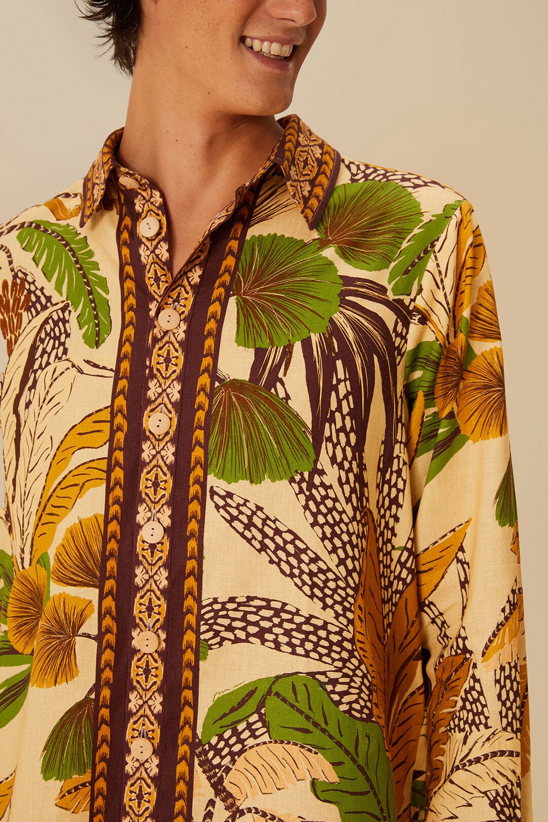 Sand Foliage Sketch LENZING™ ECOVERO™ Euroflax™ Shirt - Image 5