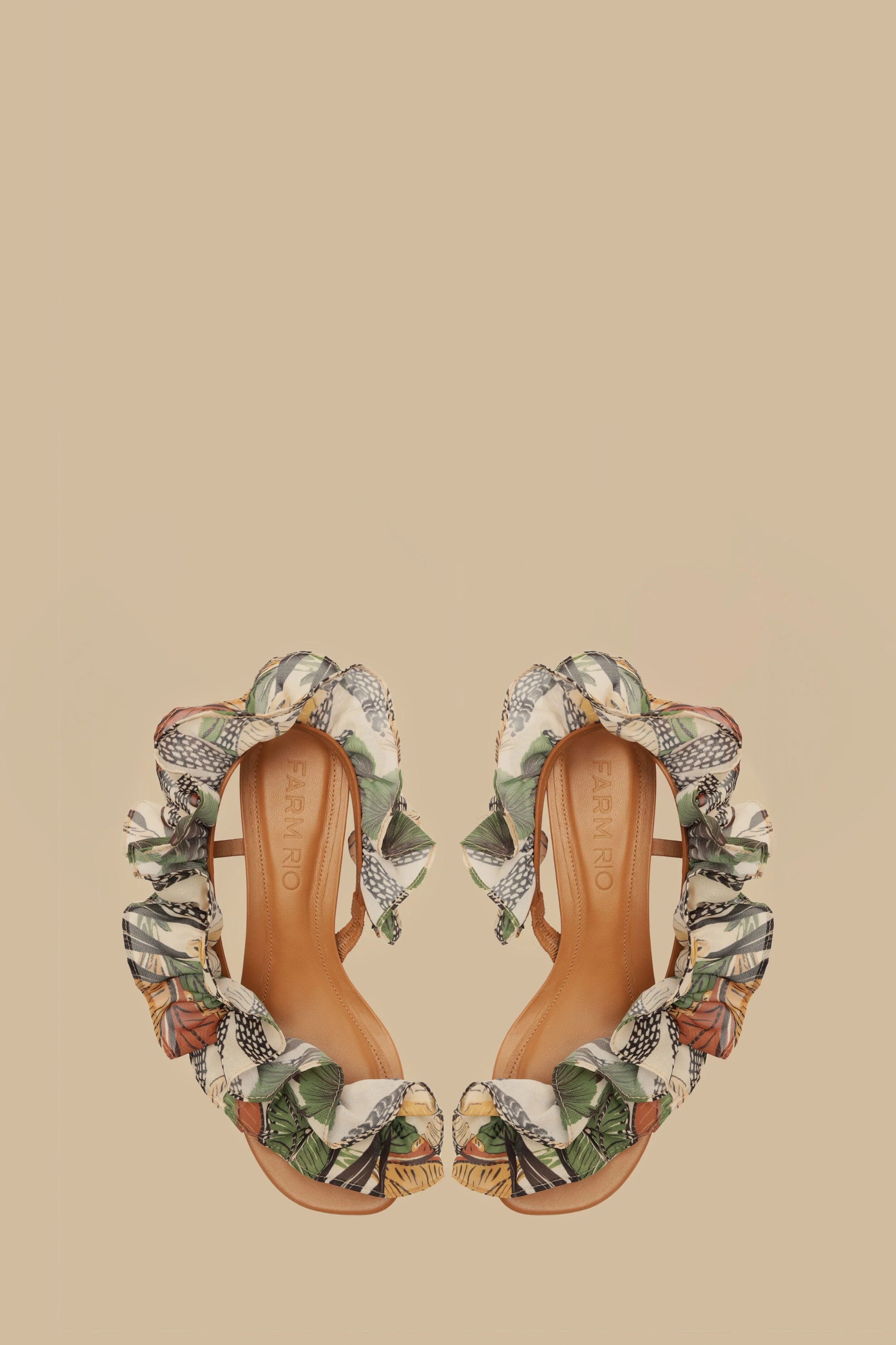 Sand Foliage Sketch Monstera Heeled Sandal - Image 3