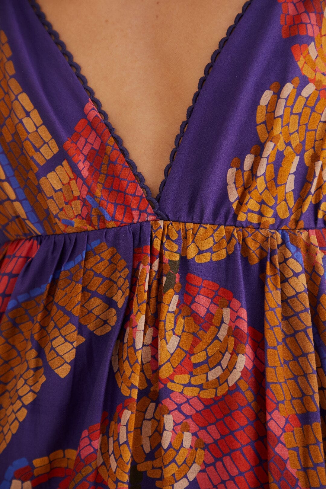 Blue Forest Mosaic Sleeveless Maxi Dress - Image 5