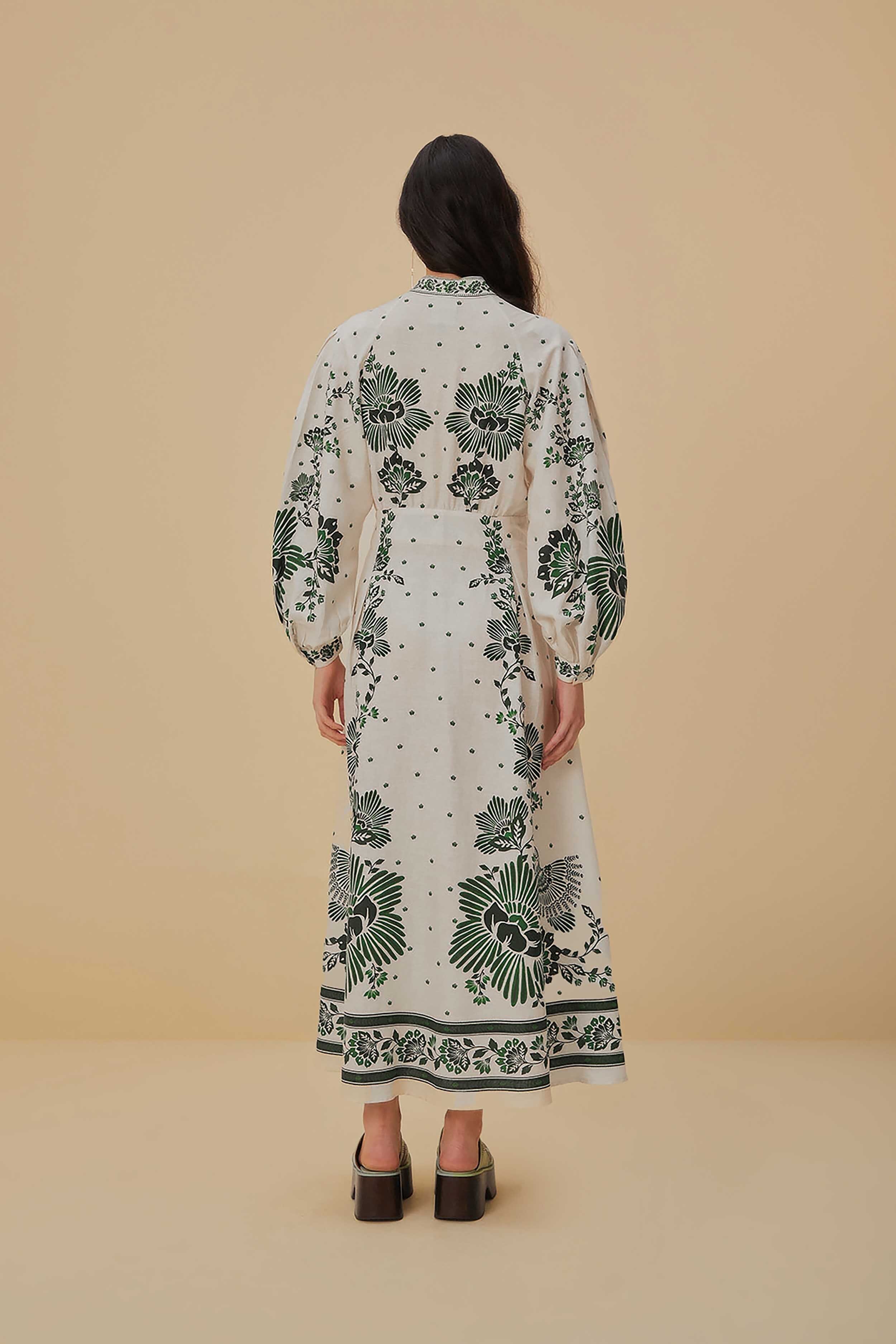 Forest Soul Off-White Maxi Dress - Image 4
