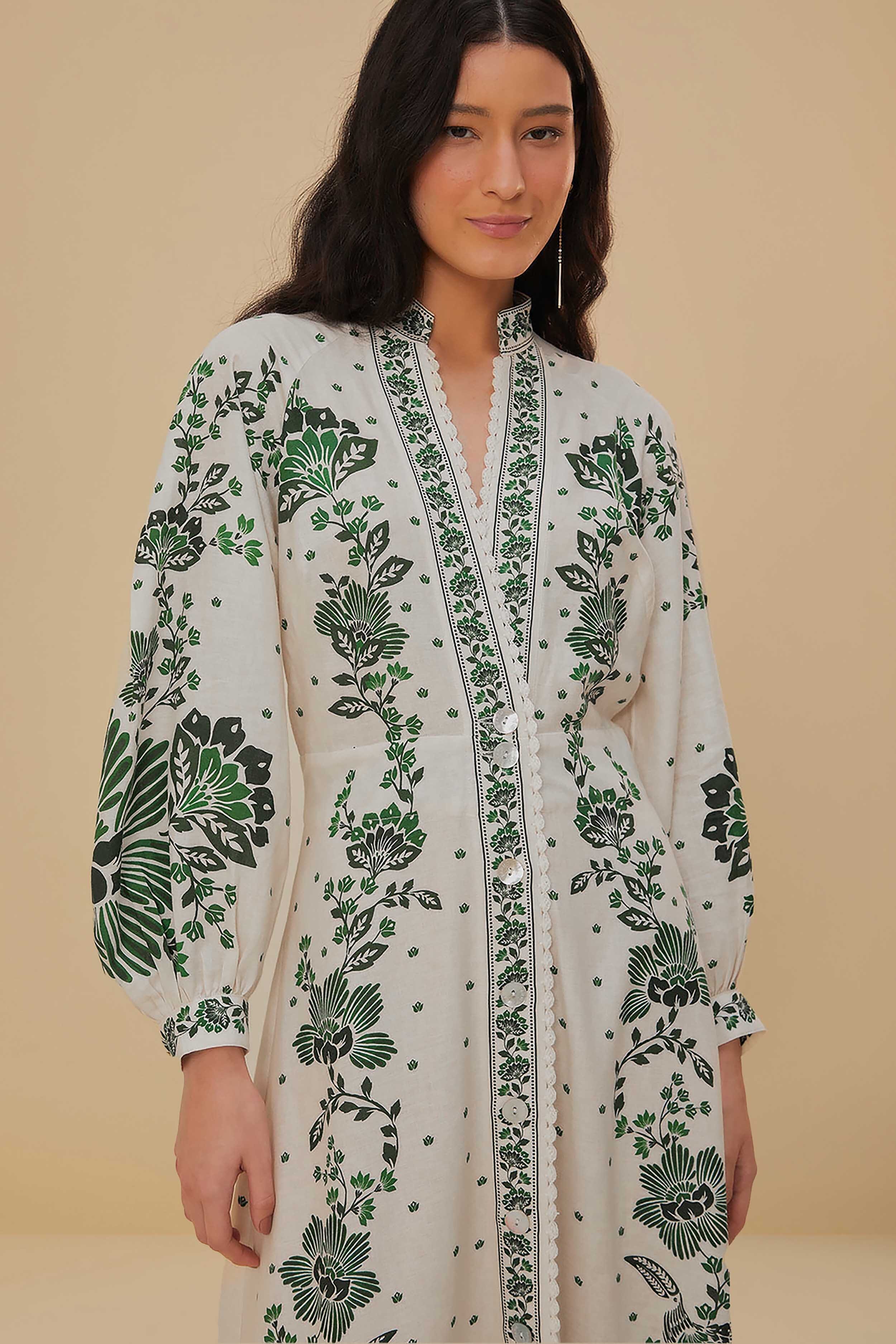Forest Soul Off-White Maxi Dress - Image 5