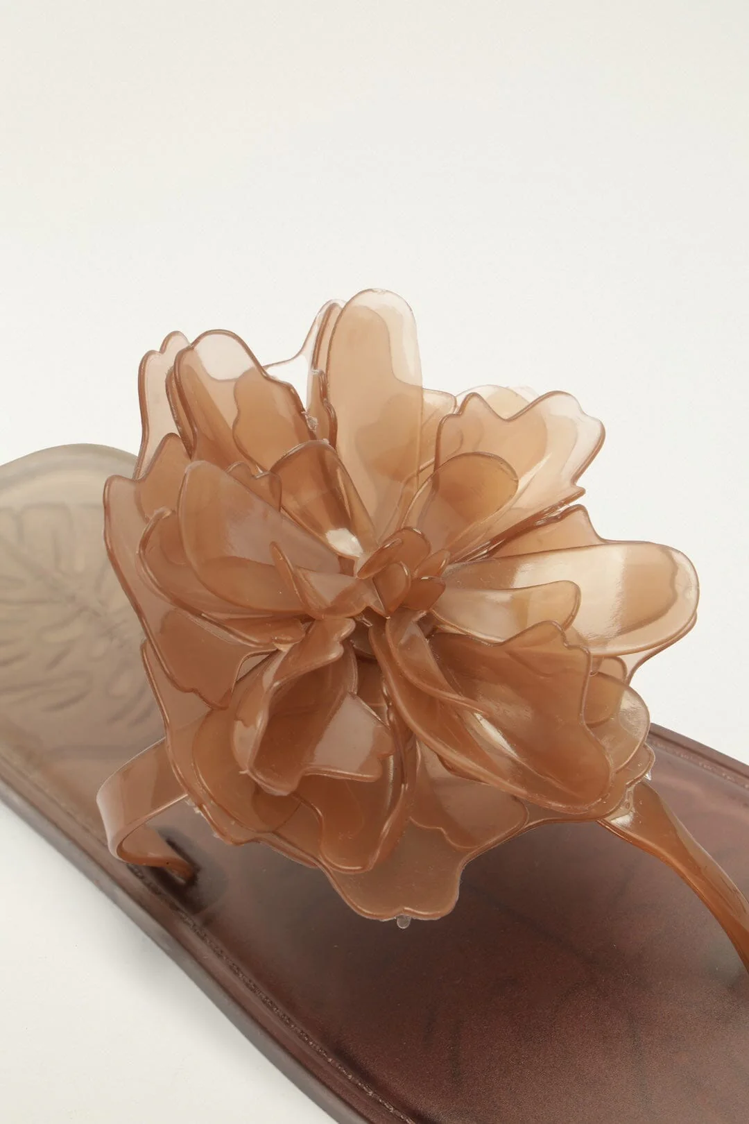 Caramel Jelly Flower Flat Sandal - Image 4