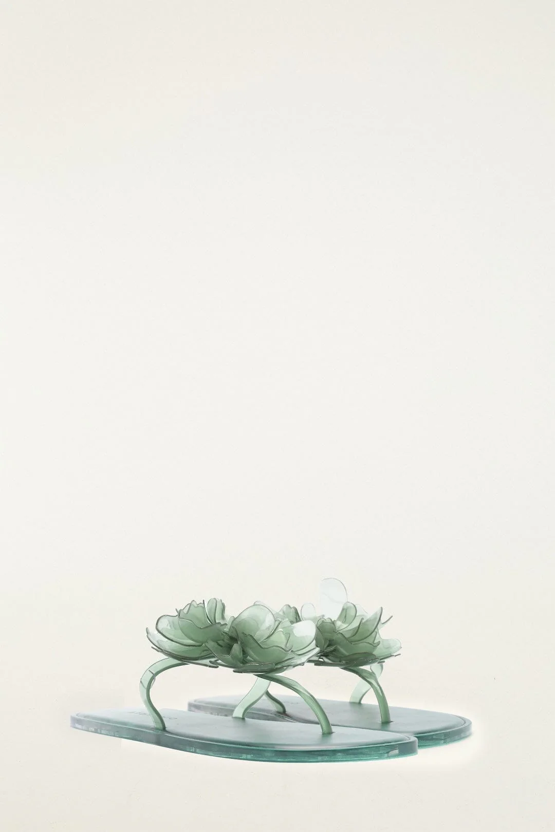 Green Jelly Flower Flat Sandal - Image 2