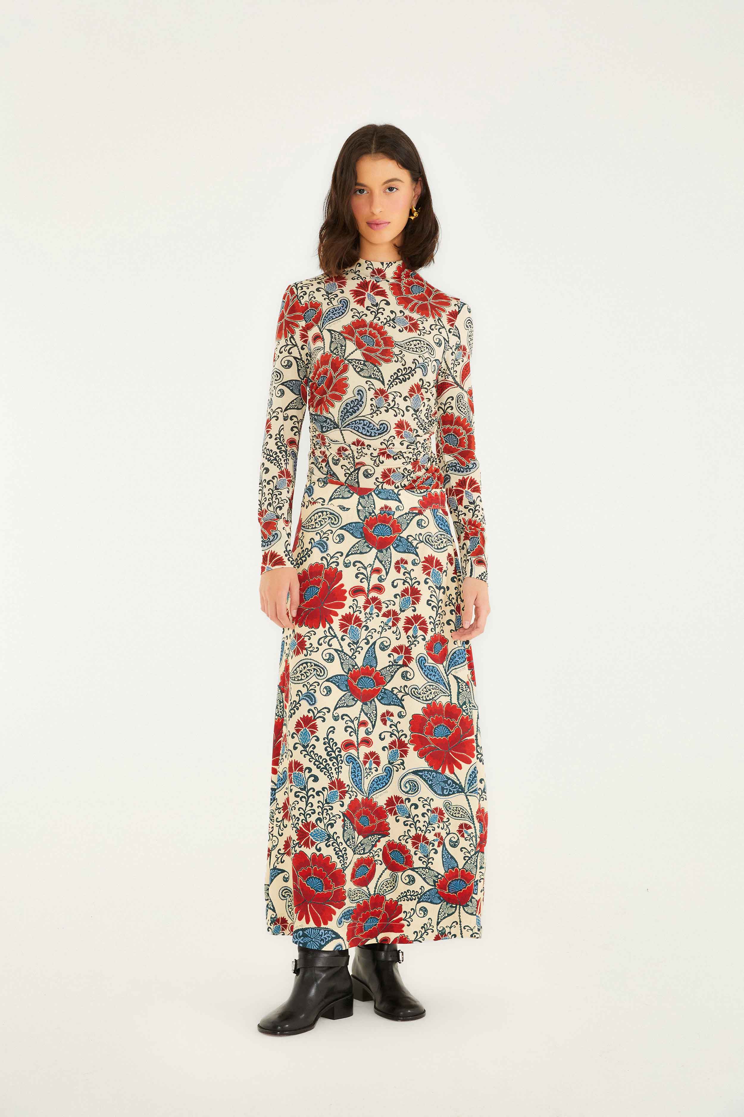 Sand Francesca Lenzing™ Ecovero™ Viscose Maxi Skirt