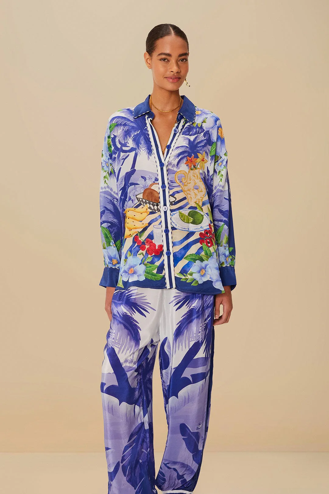 Blue Fresh Table Scarf Pajama Pants - Image 3