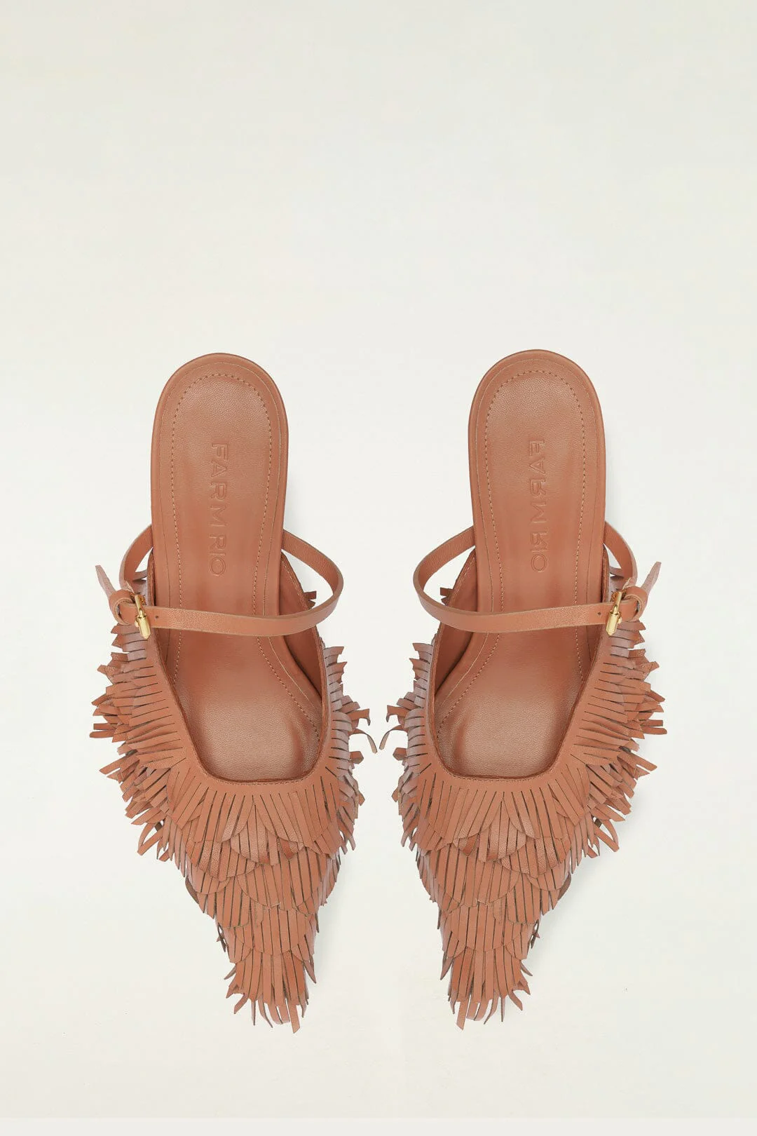 Brown Fringe Heeled Sandal - Image 3