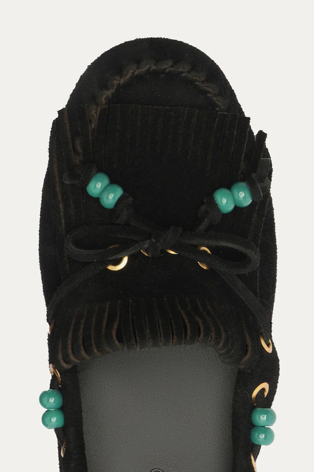 Black Fringe Suede Moccasin - Image 5