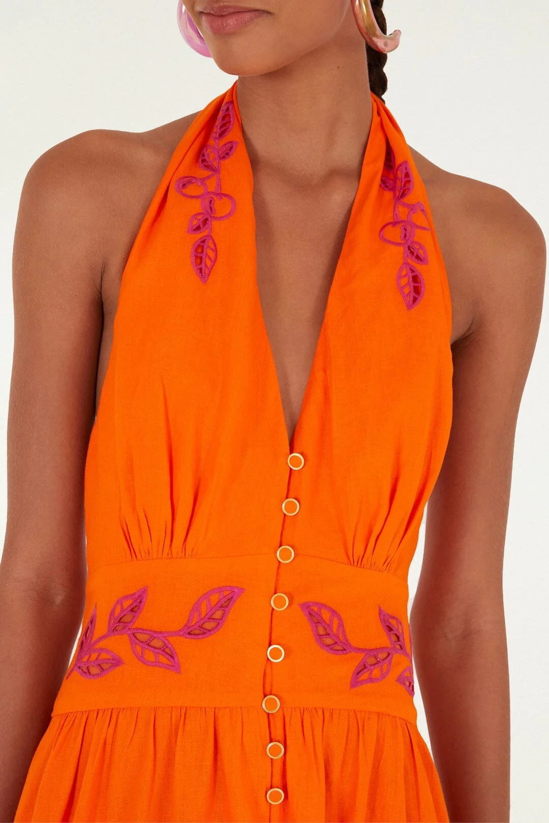 Orangee Fruit Richelieu Artisanal Lenzing Ecovero Euroflax Maxi Dress - Image 2