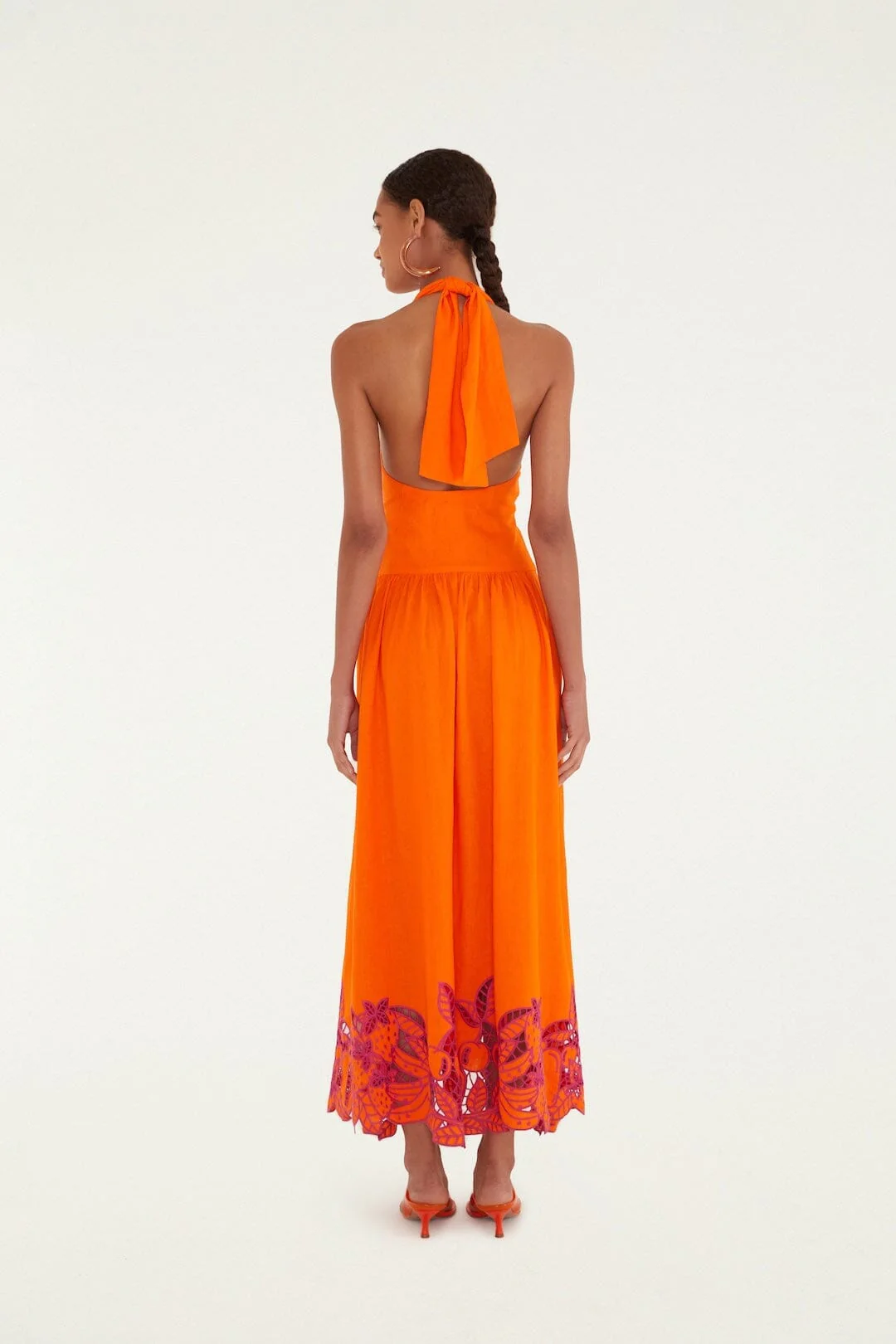 Orangee Fruit Richelieu Artisanal Lenzing Ecovero Euroflax Maxi Dress - Image 3