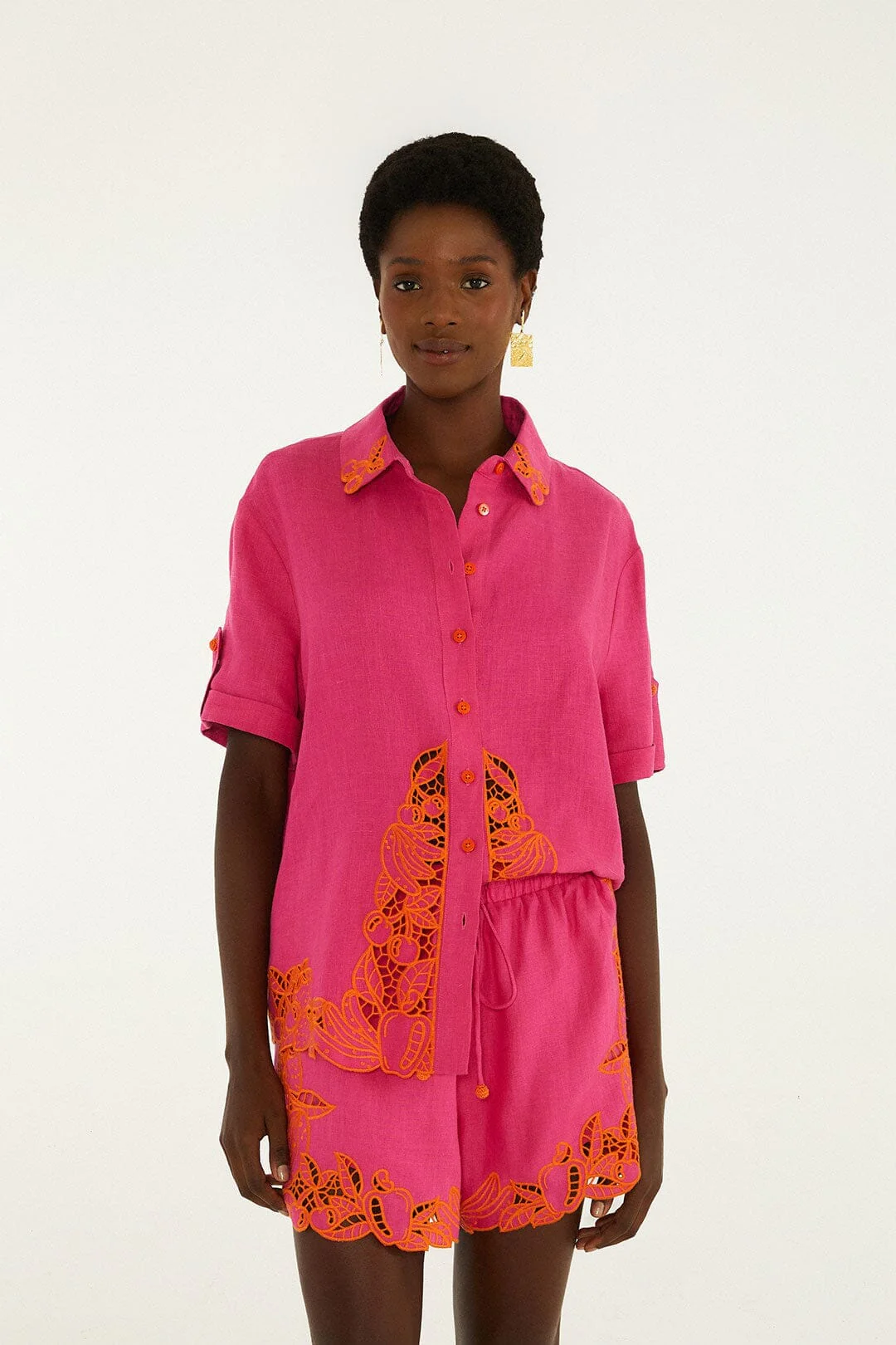 Pink Fruit Richelieu Artisanal Euroflax Premium Linen Shorts