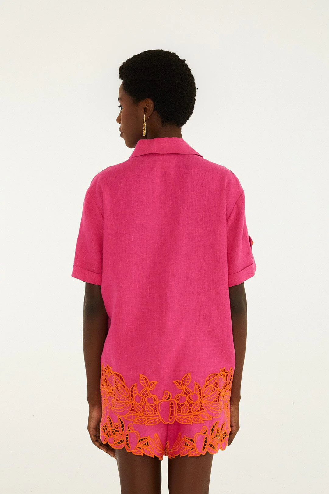 Pink Fruit Richelieu Artisanal Euroflax Premium Linen Shorts - Image 3
