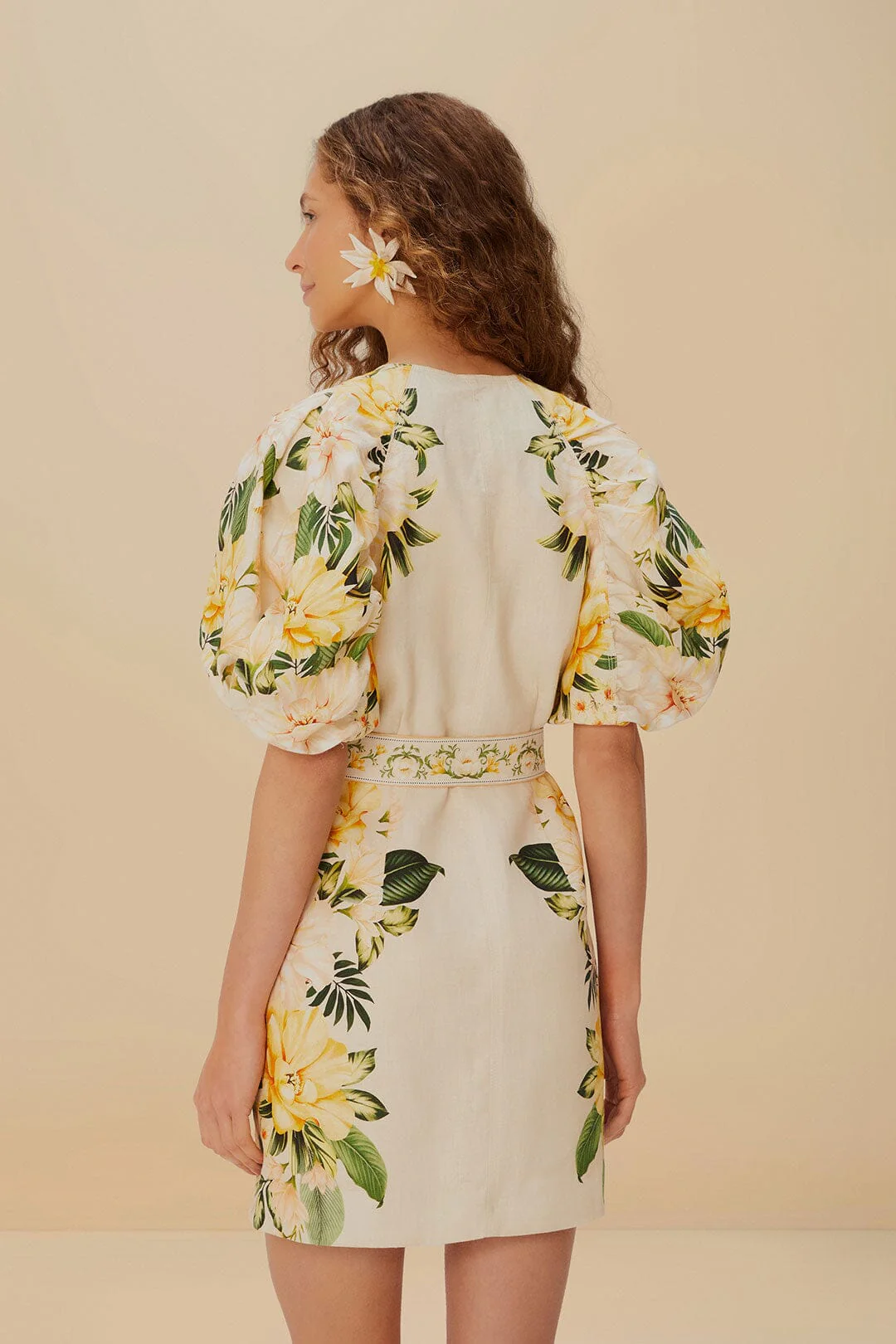 Sand Garden Cascade Euroflax™ Premium Linen Mini Dress - Image 3