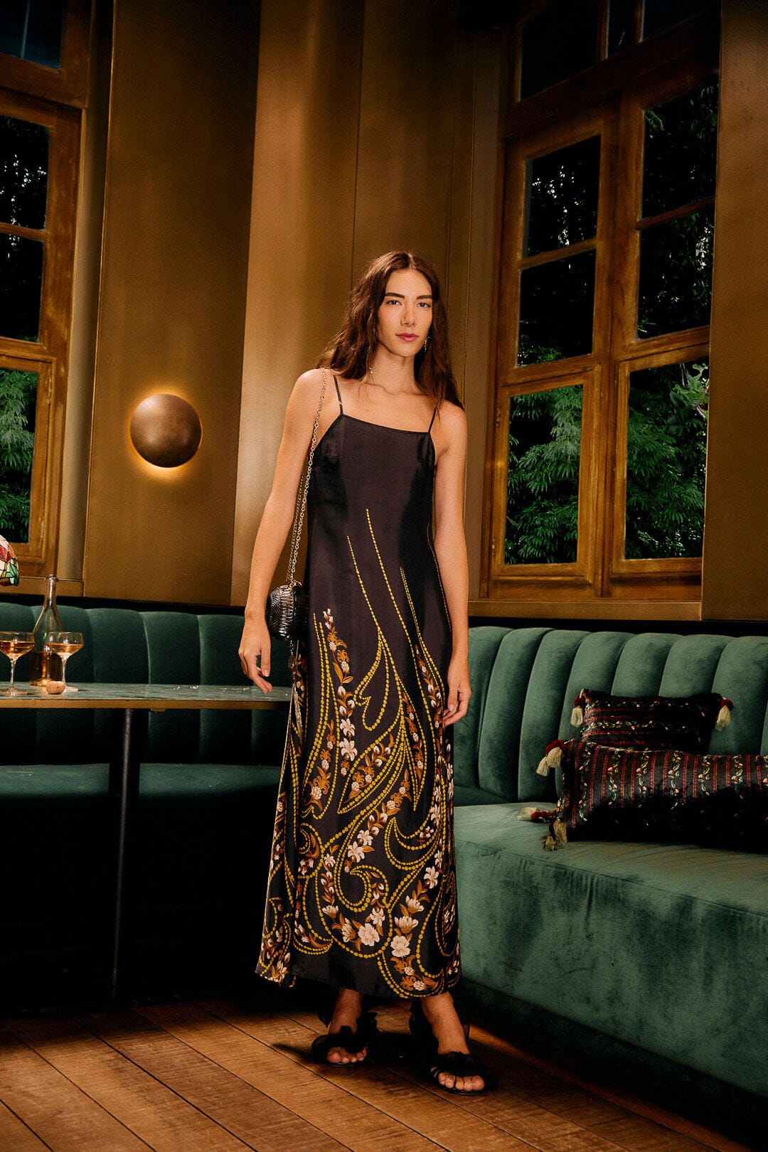 Black Garden Lenzing™ Ecovero™ Viscose Slip Midi Dress - Image 2