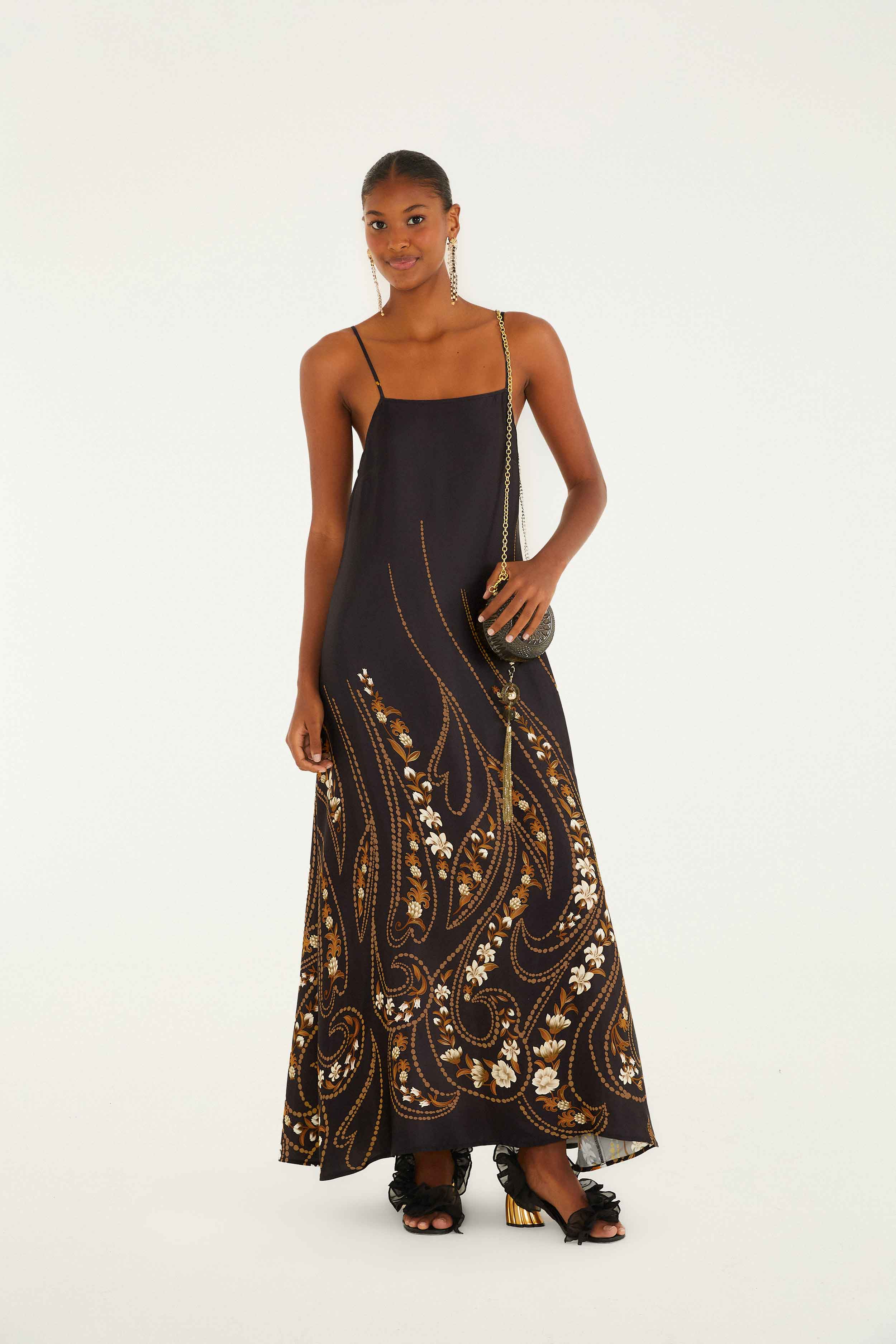 Black Garden Lenzing™ Ecovero™ Viscose Slip Midi Dress - Image 3