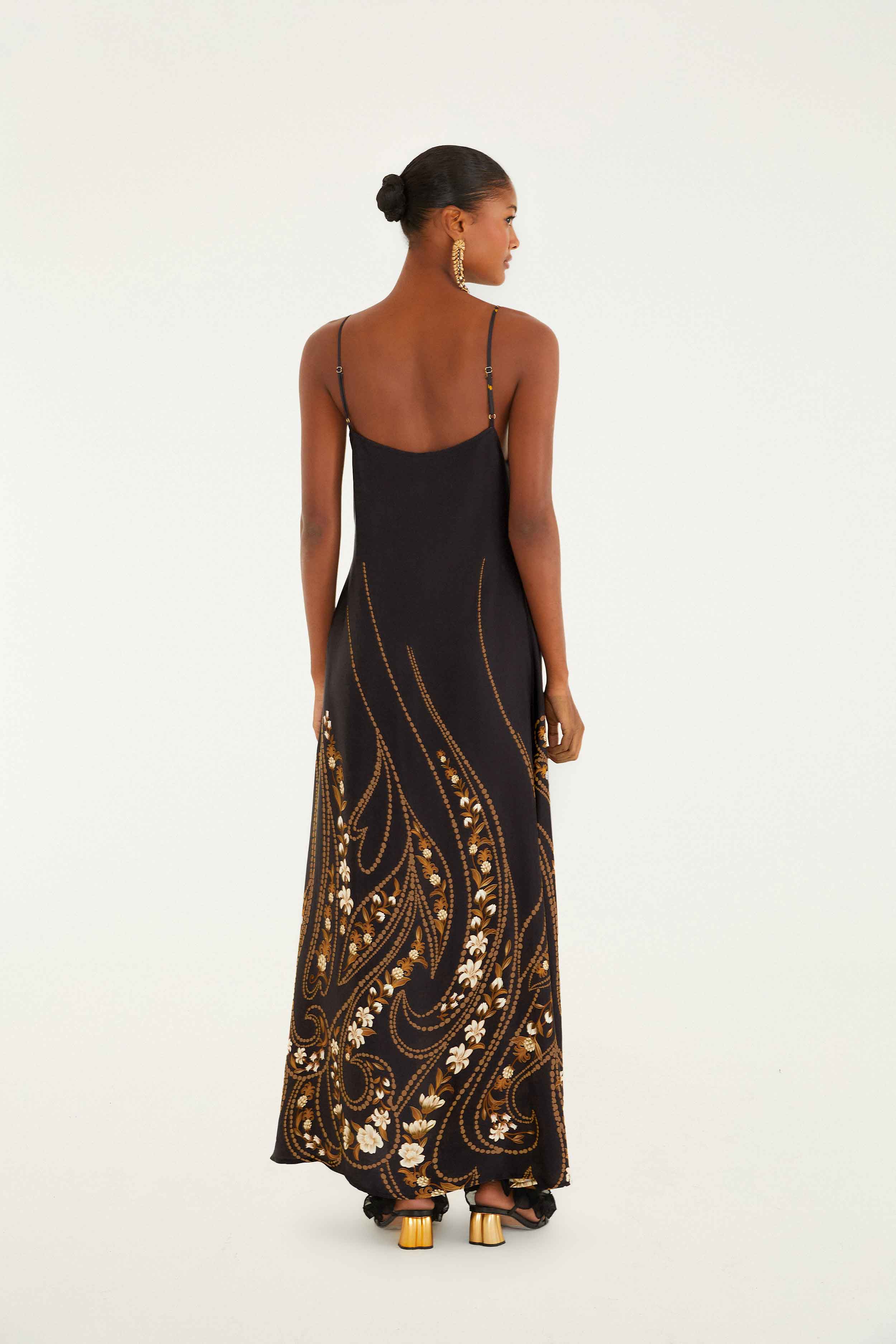 Black Garden Lenzing™ Ecovero™ Viscose Slip Midi Dress - Image 6
