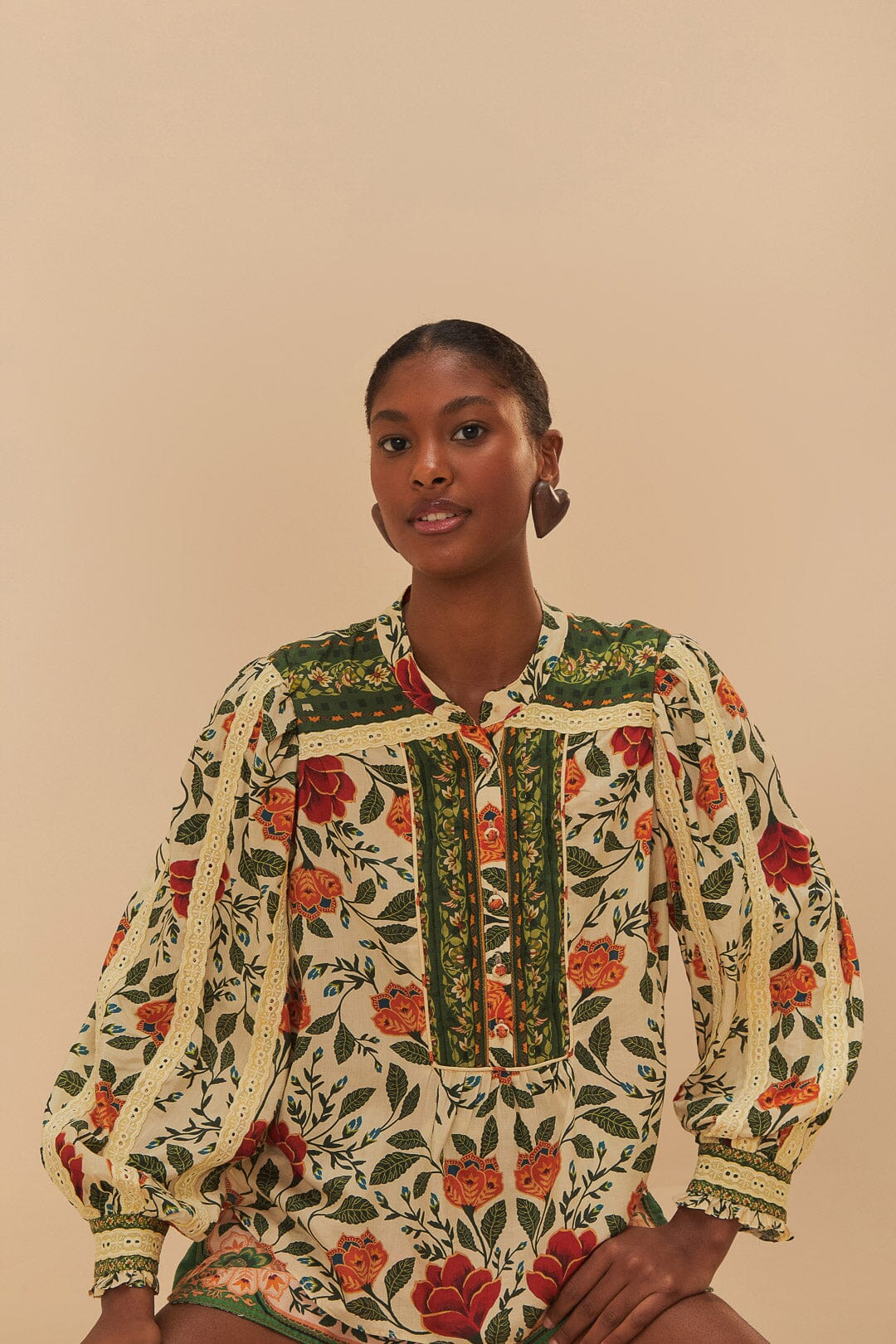 GARDEN TAPESTRY SAND BLOUSE - Image 3