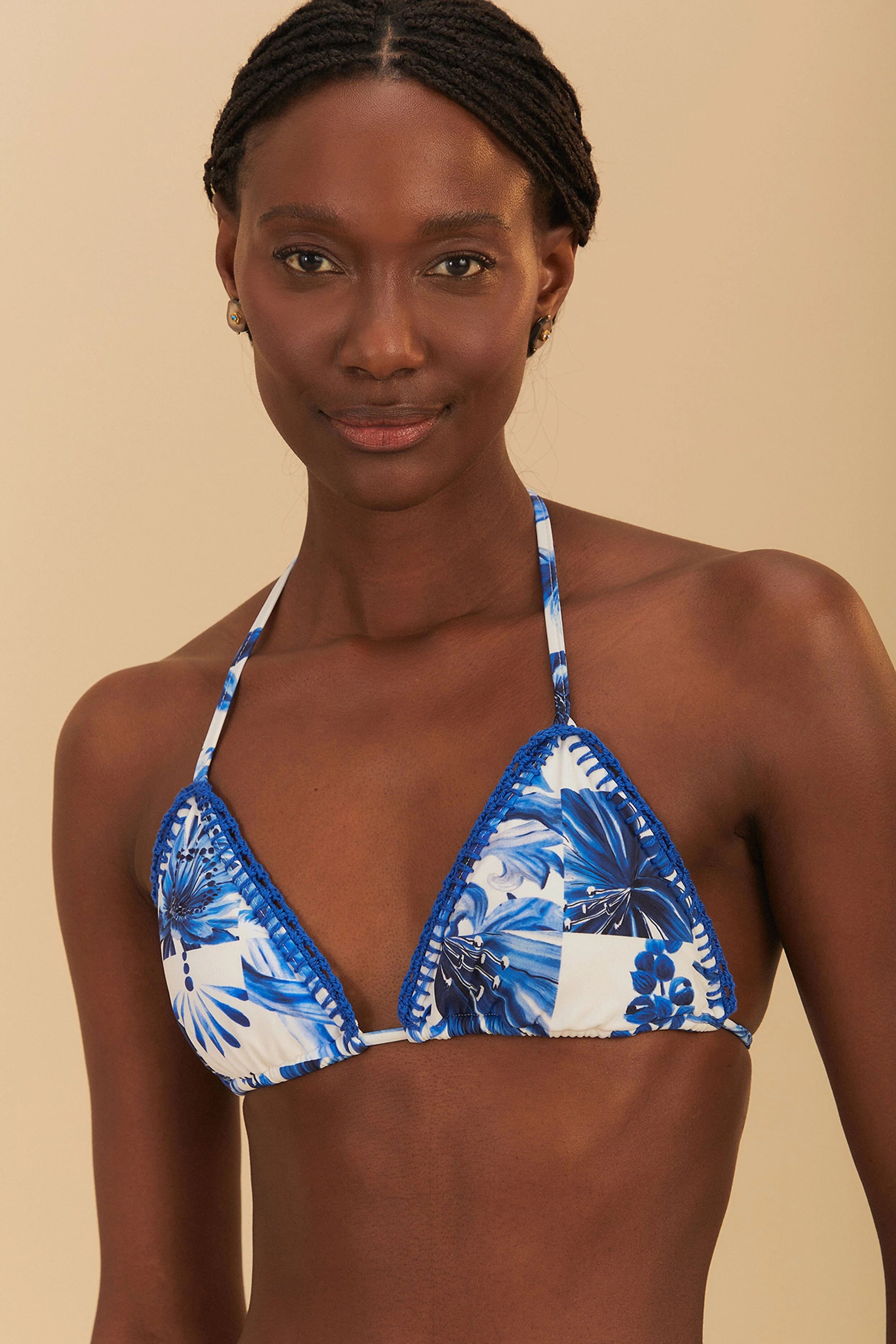 GARDEN TILES TRIANGLE BIKINI TOP