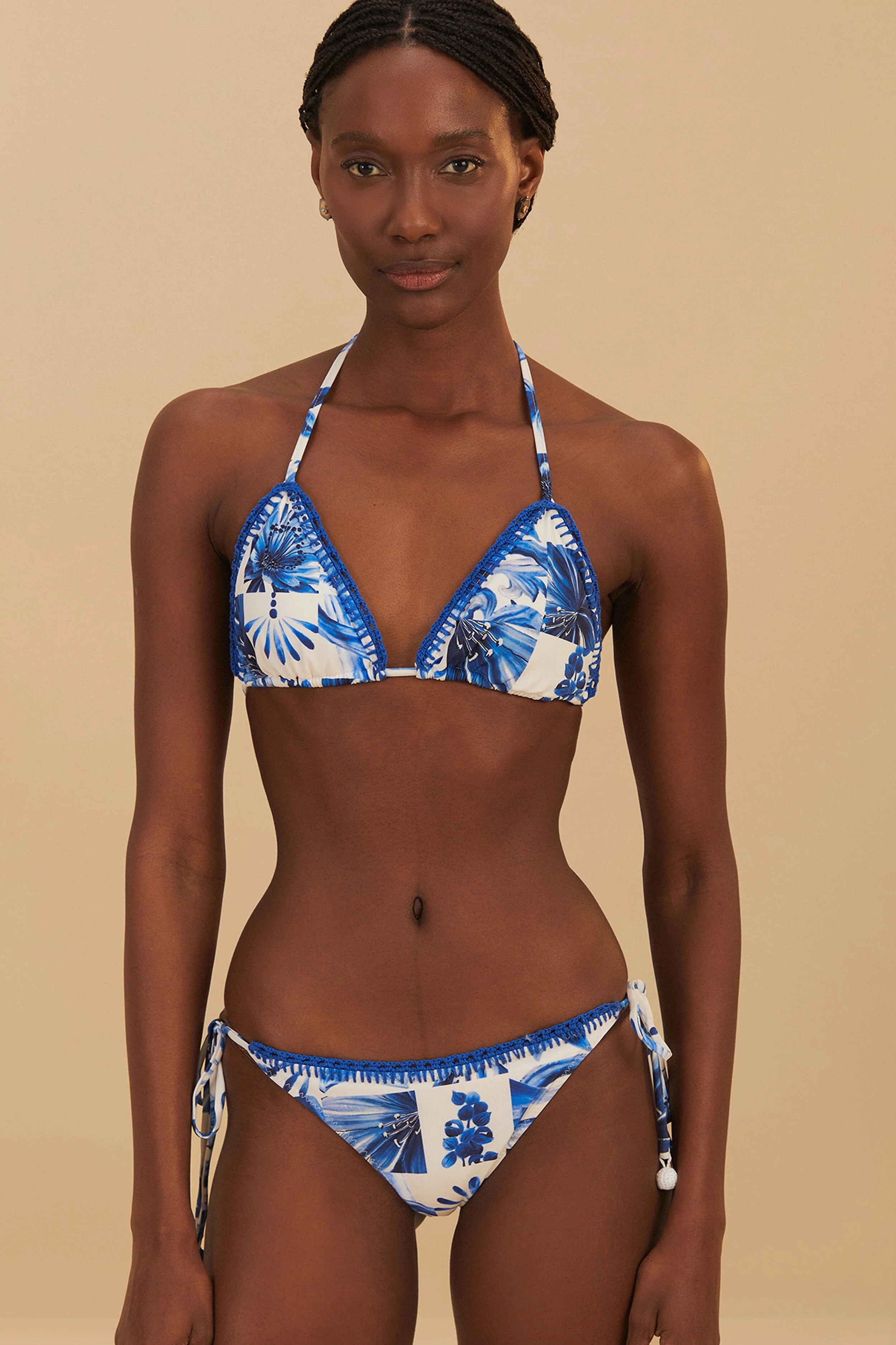 GARDEN TILES TRIANGLE BIKINI TOP - Image 2