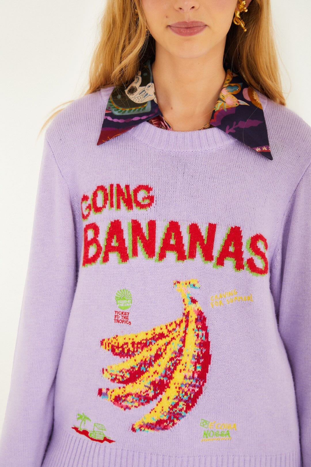 Lilac Going Bananas Knit Sweater - Image 2