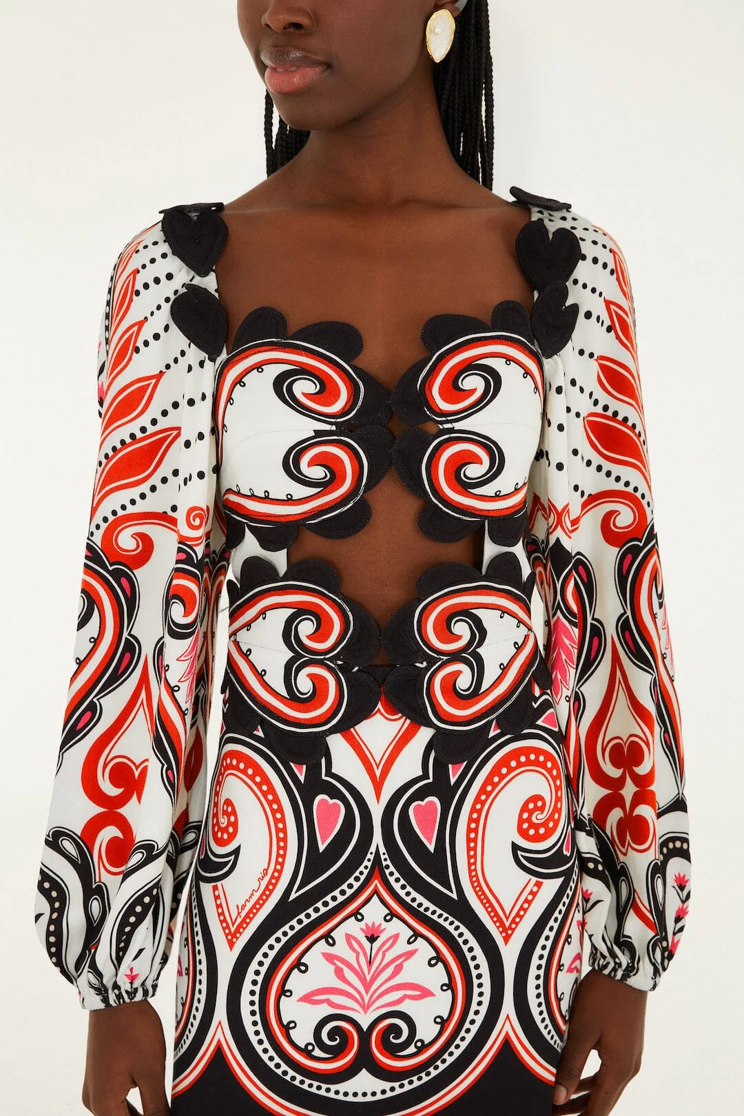 Off-White Graphic Ainika Cut-Out Hearts Mini Dress - Image 2