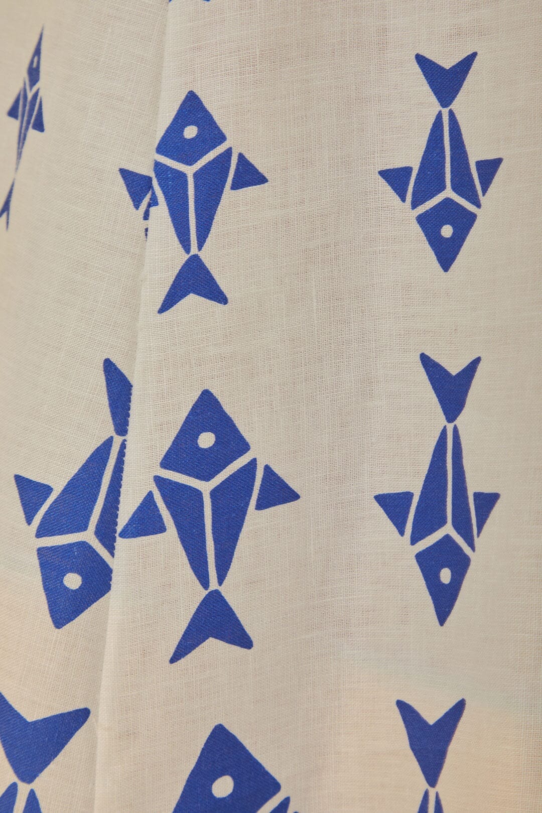 Off-White Graphic Fishes Euroflaxâ„¢ Premium Linen Maxi Dress - Image 6