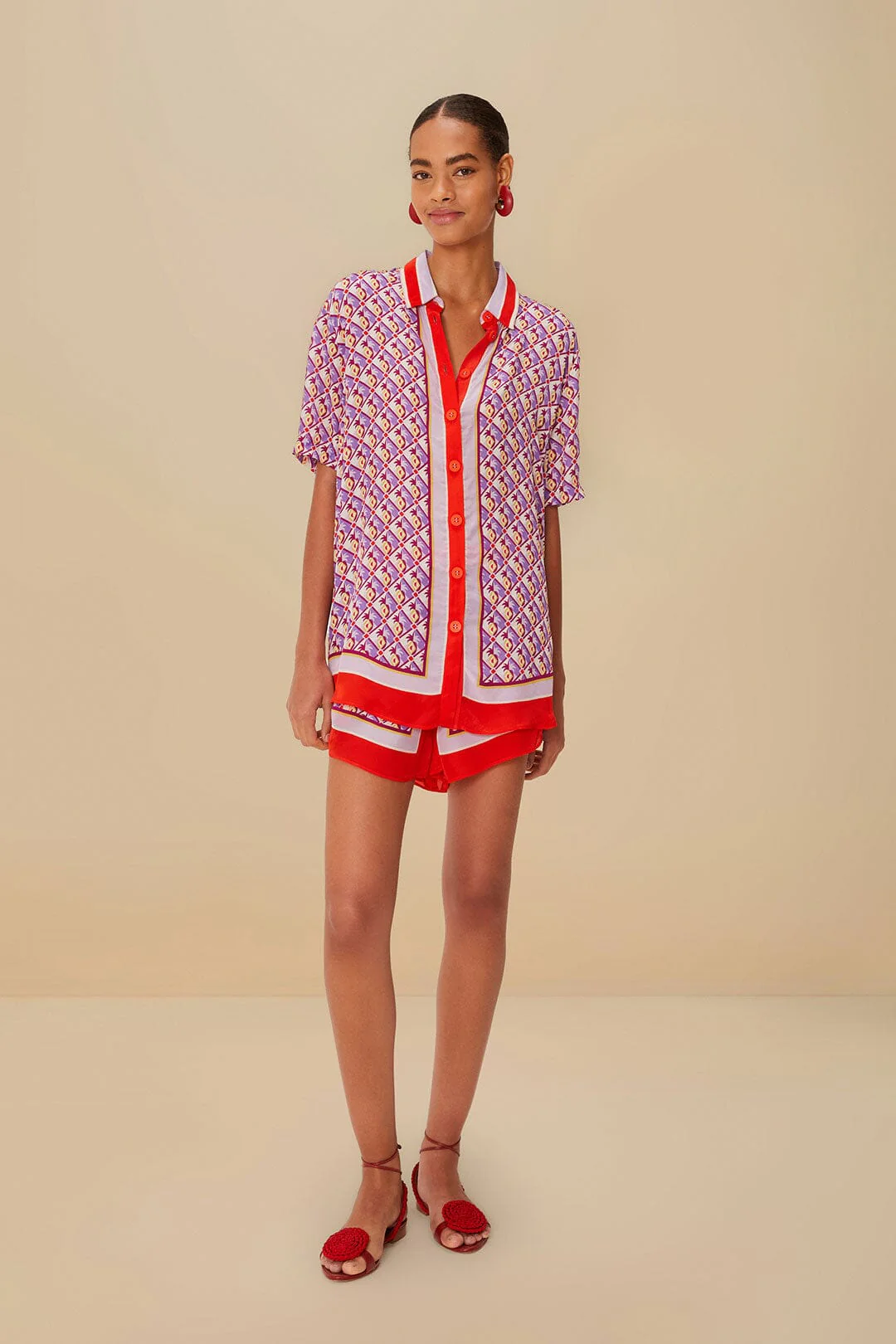 Multicolor Graphic Pineapple Scarf Shirt - Image 2