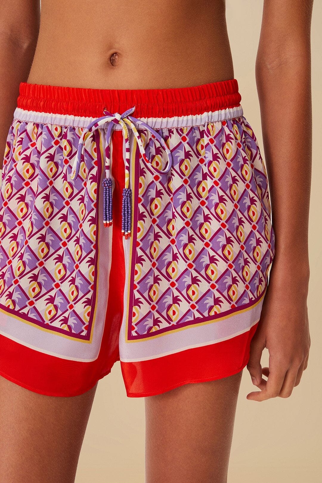 Multicolor Graphic Pineapple Scarf Shorts - Image 2