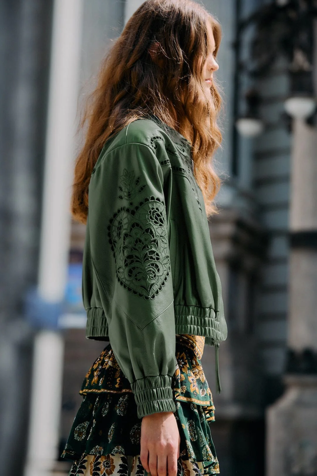 Green Richelieu Heart Leather Jacket - Image 3
