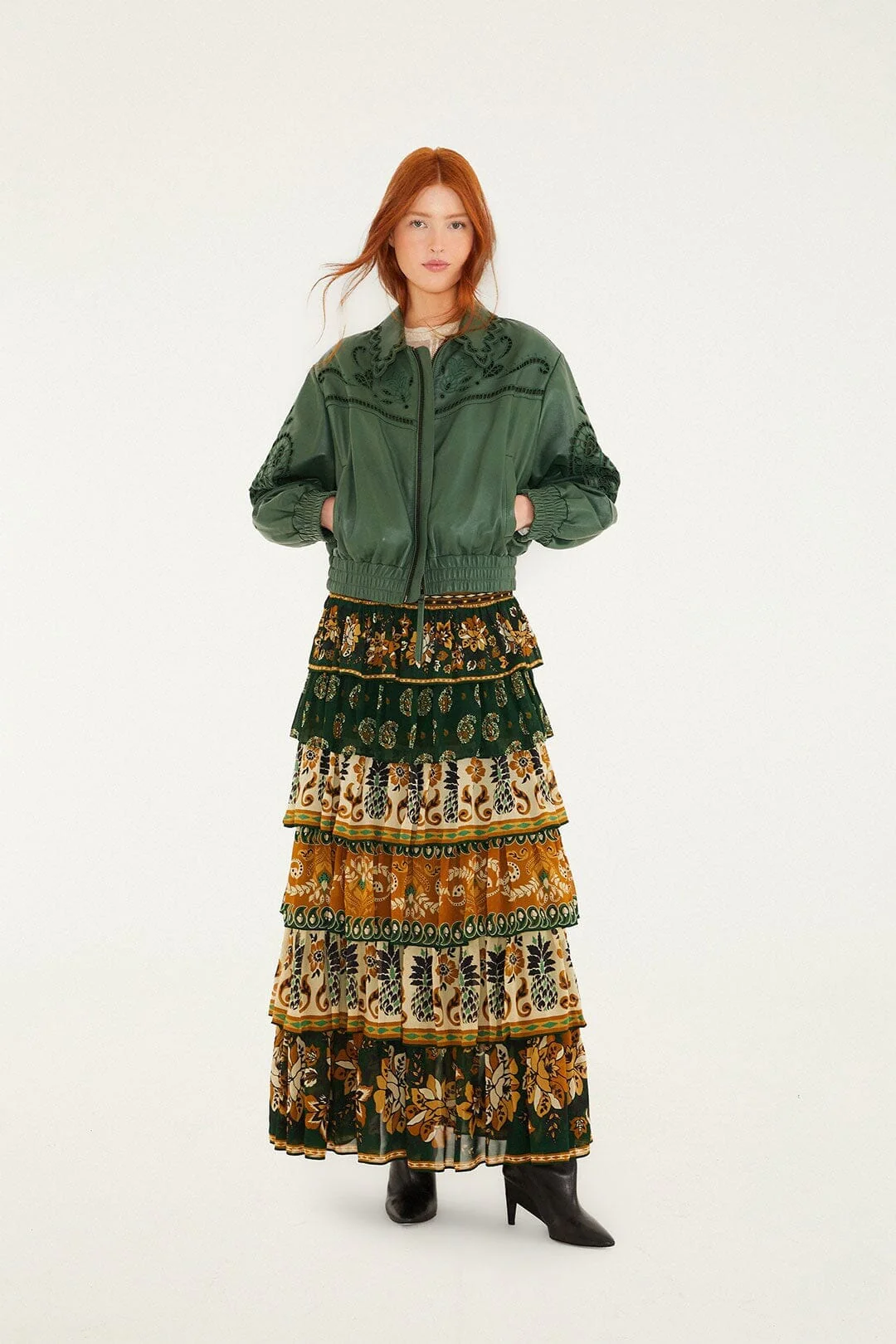 Green Richelieu Heart Leather Jacket - Image 5