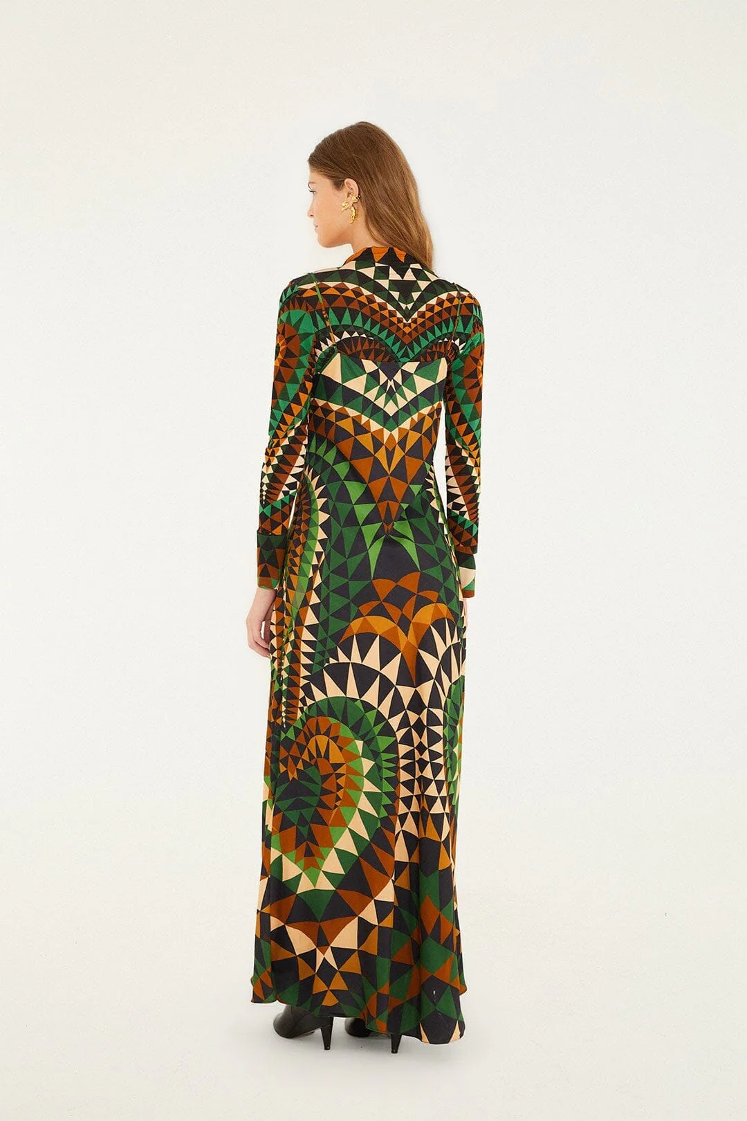Multicolor Heart Deco Lenzing™ Ecovero™ Viscose Slip Maxi Dress - Image 3