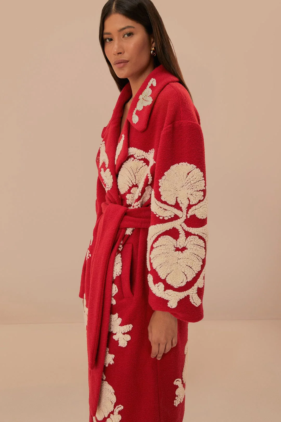 Red Helen Fleece Coat - Image 5