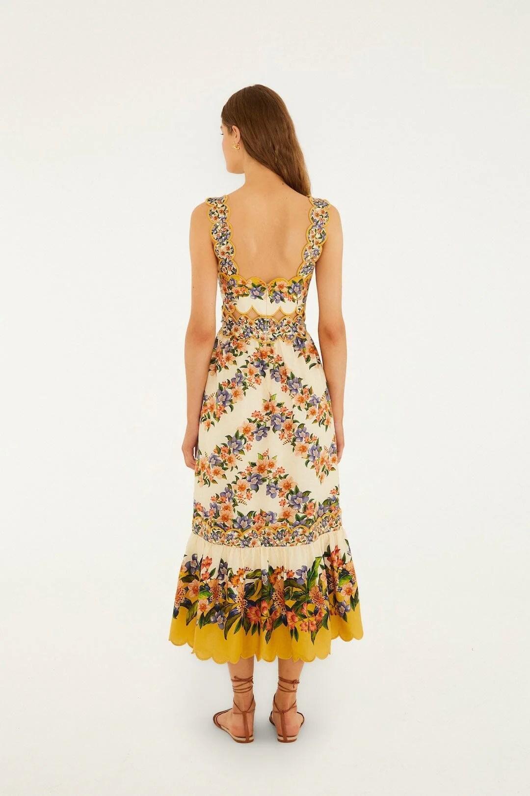 Sand Hilo Stripes Lenzing Ecovero Euroflax Midi Dress - Image 3