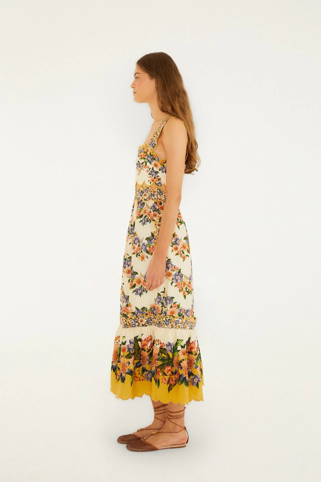 Sand Hilo Stripes Lenzing Ecovero Euroflax Midi Dress - Image 4