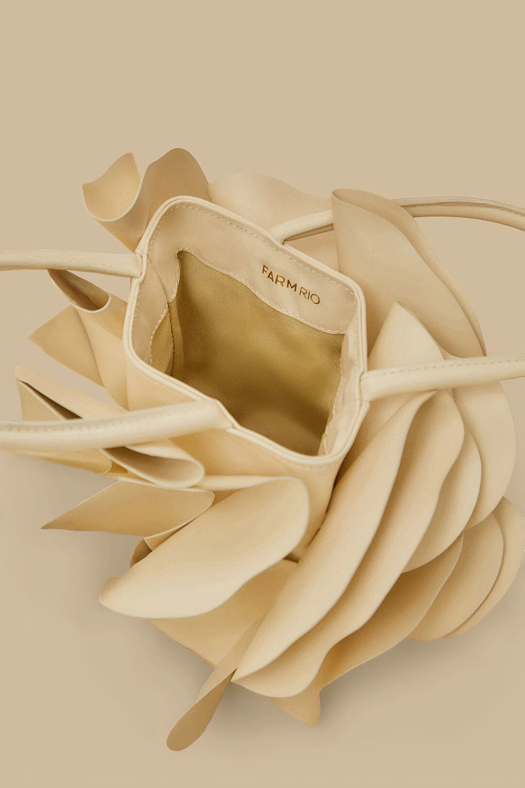 Ivory Leather Flower Bag - Image 5