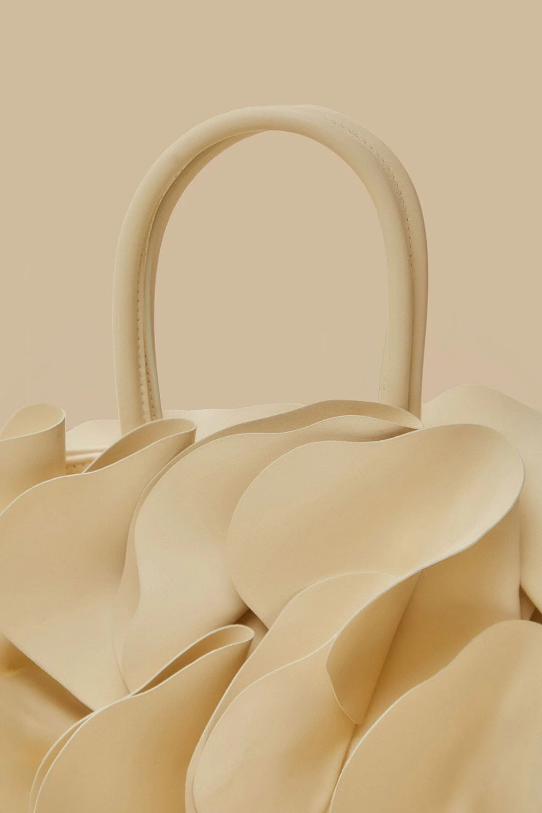 Ivory Leather Flower Bag - Image 7