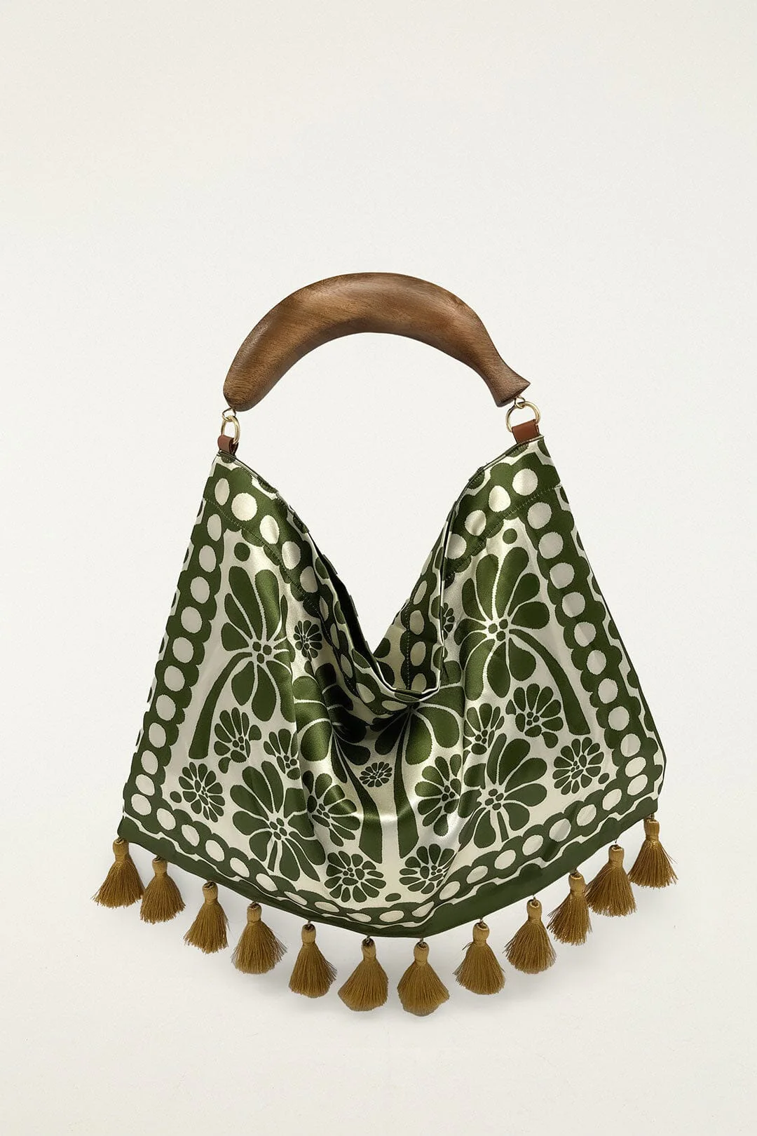 Green Jacquard Tassels Mini Bag - Image 2