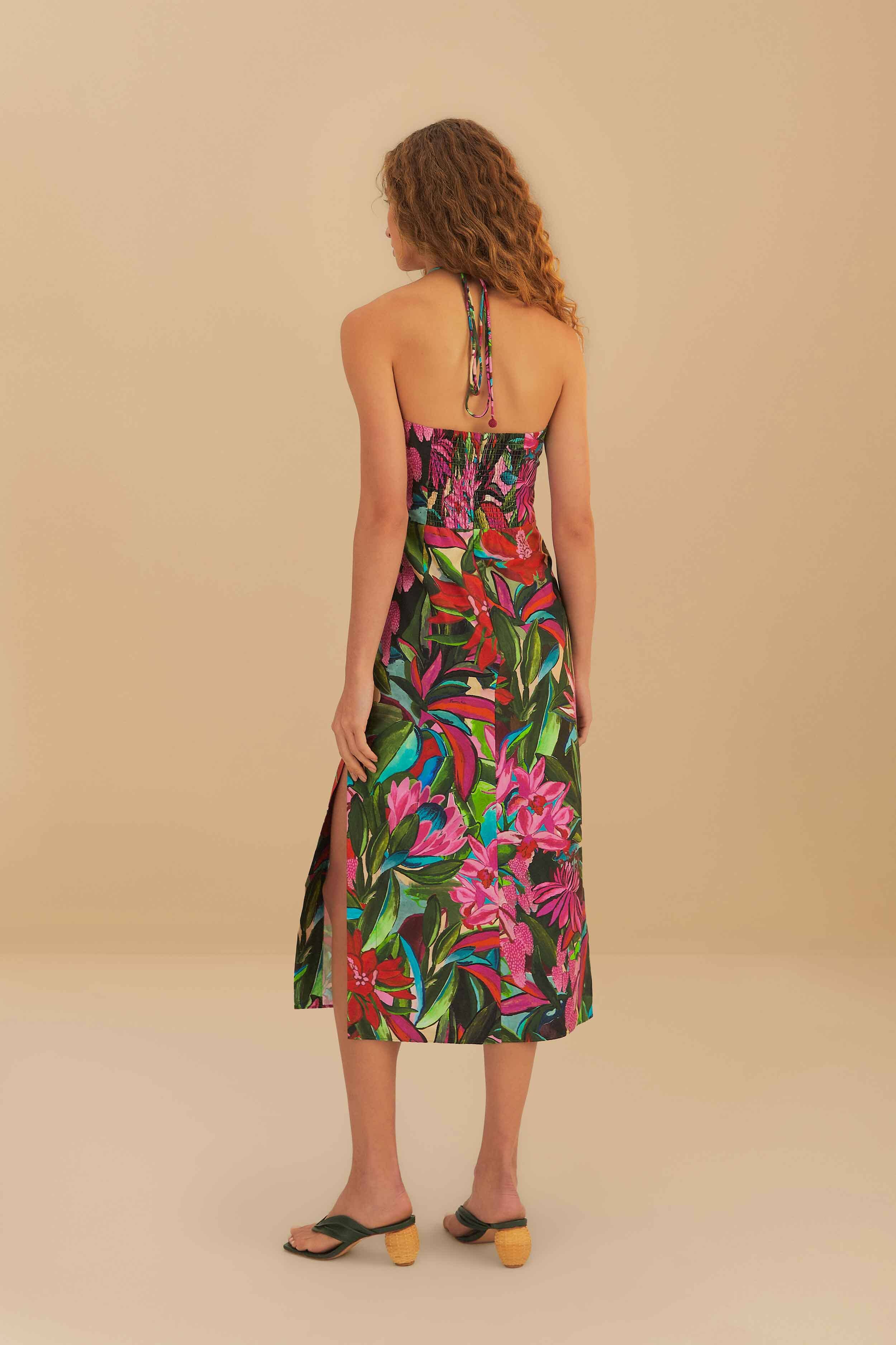 JARDIN DE REVE MULTICOLOR STRAPLESS MIDI DRESS - Image 5