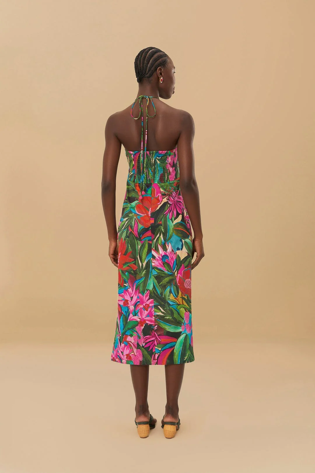 Multicolor Jardin De Reve Organic Cotton Midi Dress - Image 4