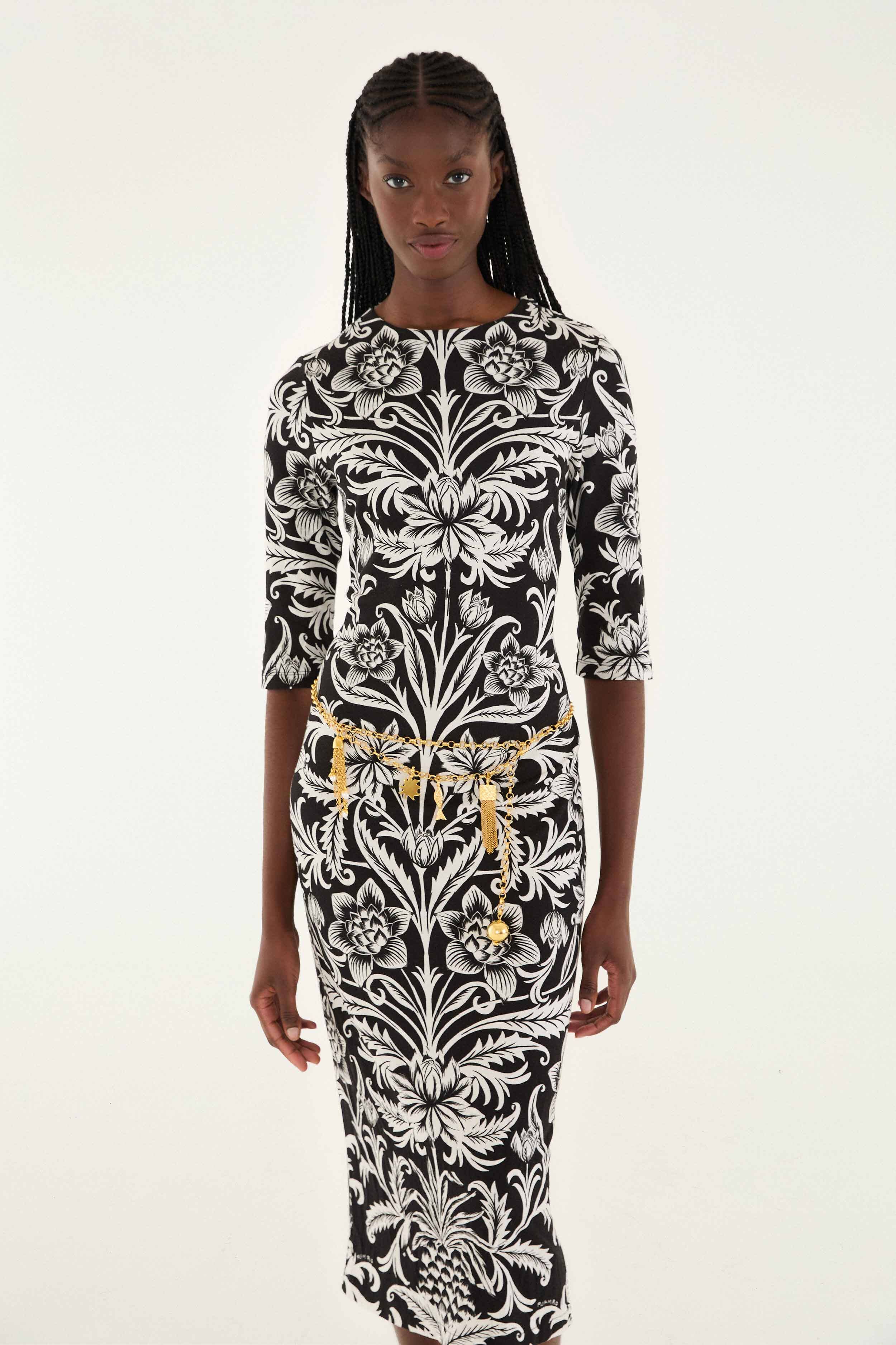 Black Lisbon Lenzing™ Ecovero™ Viscose Jersey Midi Dress - Image 2