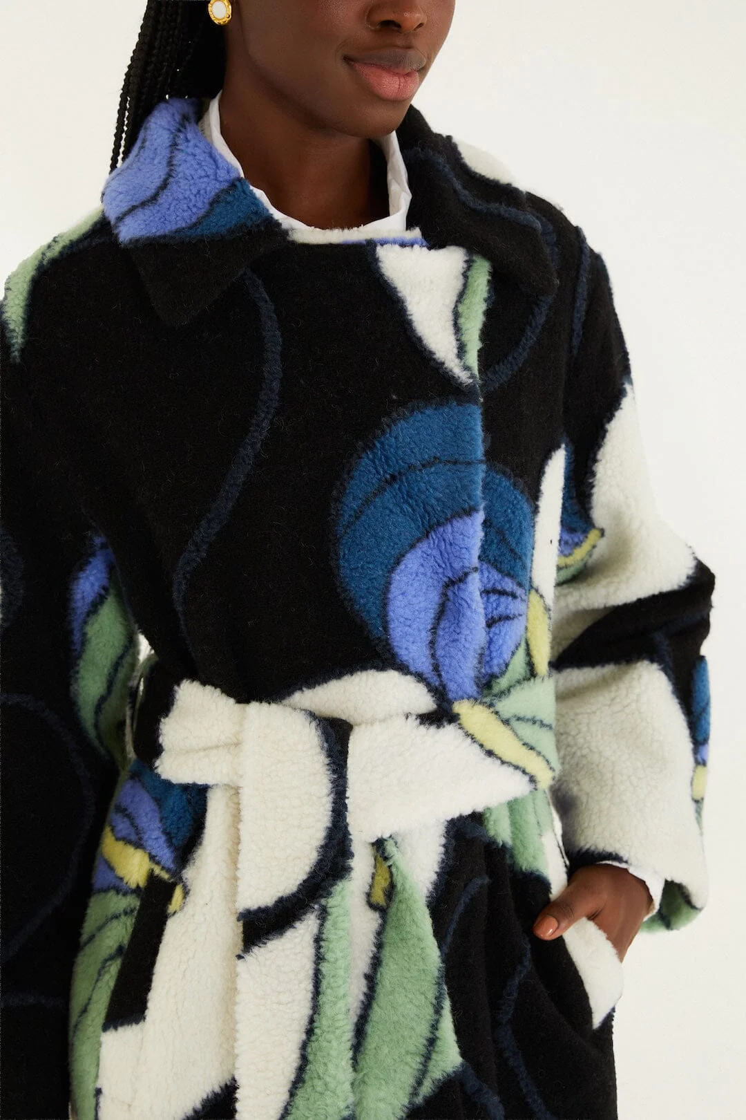 Lovely Anthurium Fleece Coat - Image 2